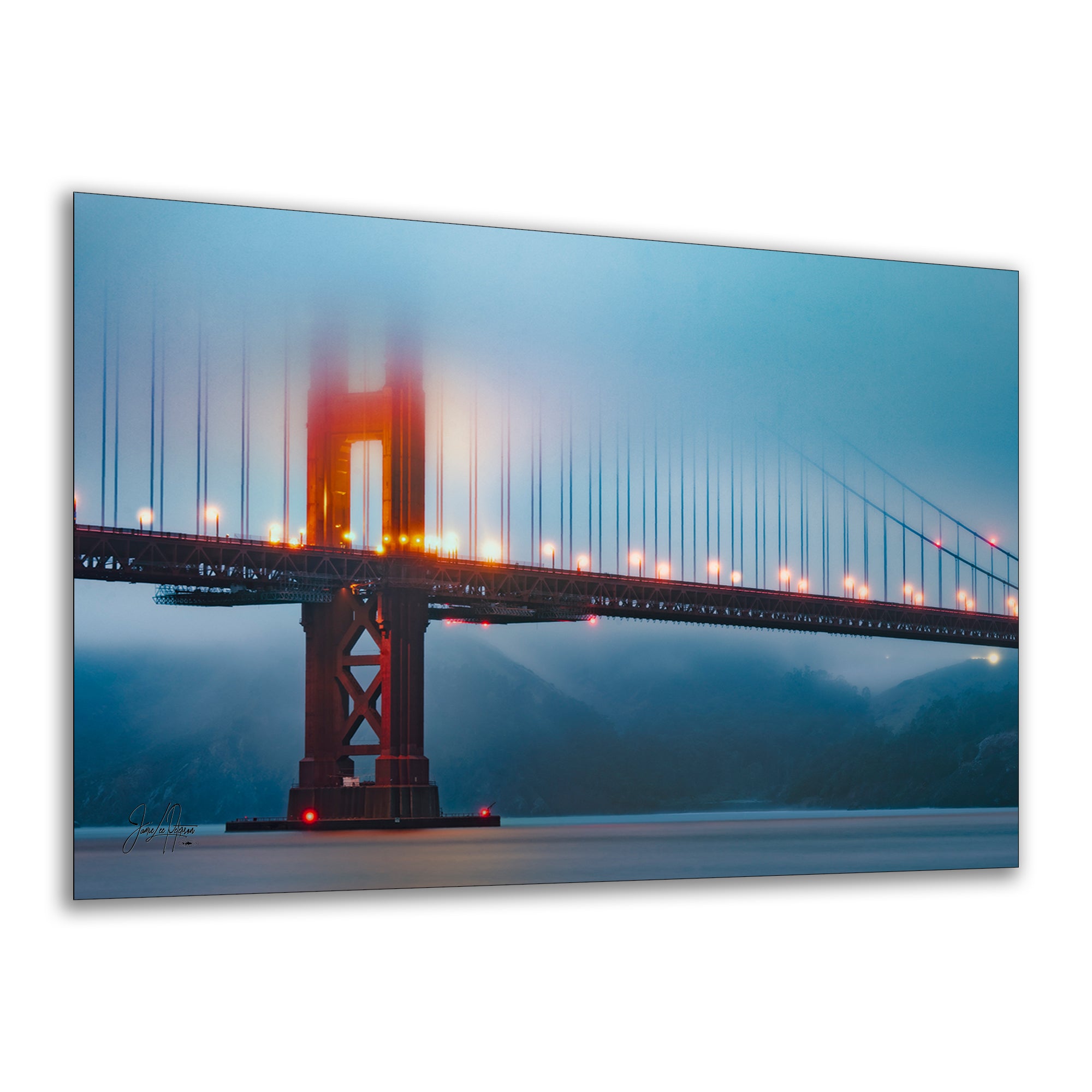 Limited Edition Fine Art Photography Bridge Picture, San Francisco Golden Gate in Blue Fog