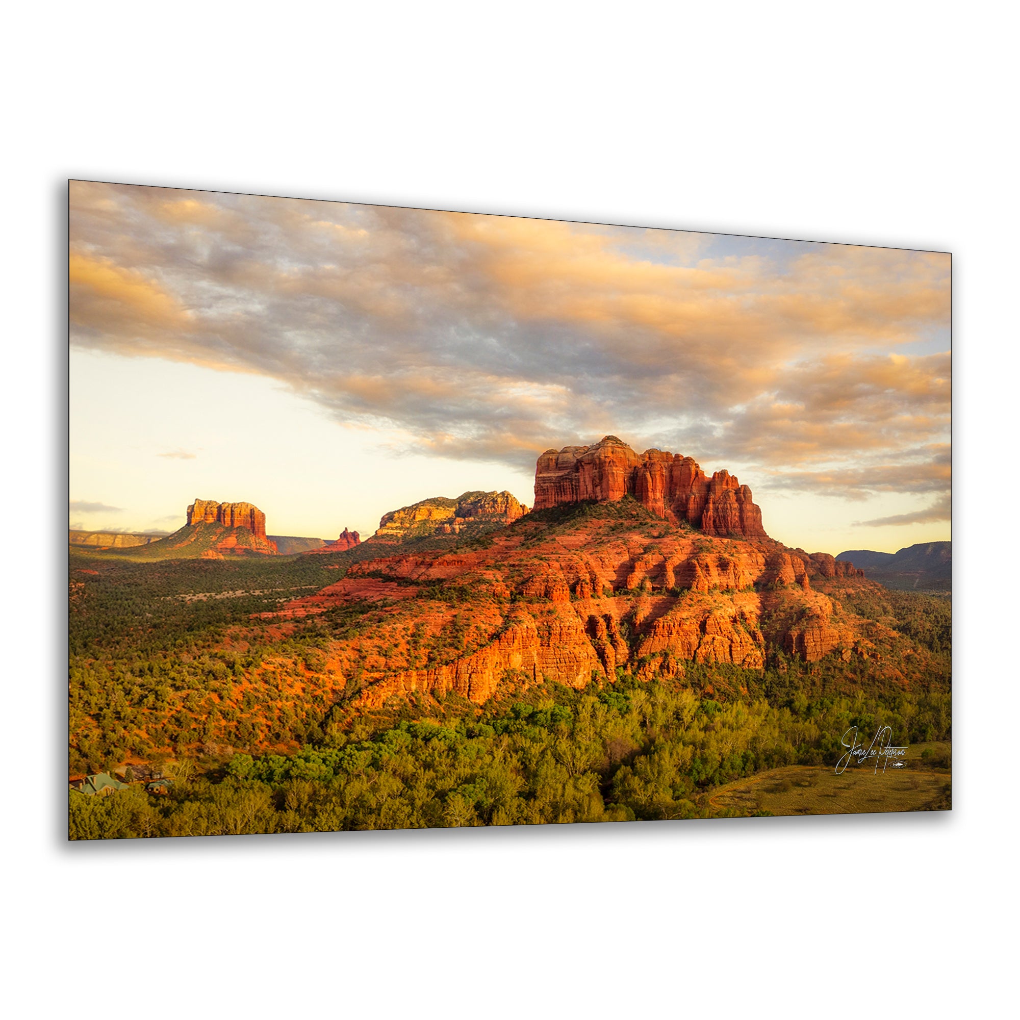 Sedona Arizona Desert Picture Nature Photo of Cathedral Rock, Bohemian Relaxation Artwork for Meditation