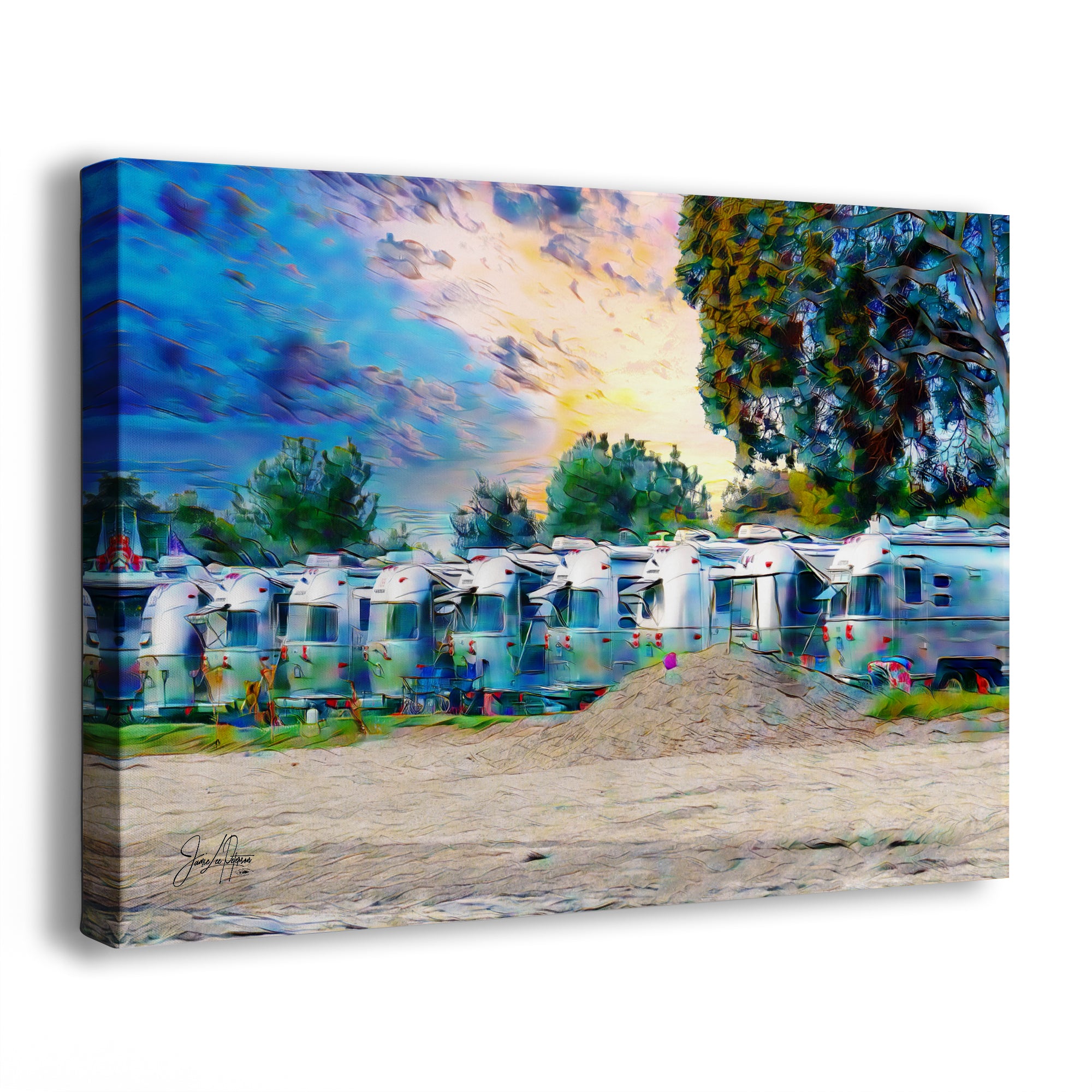 Airstream Trailer Beach Art Camping Decoration