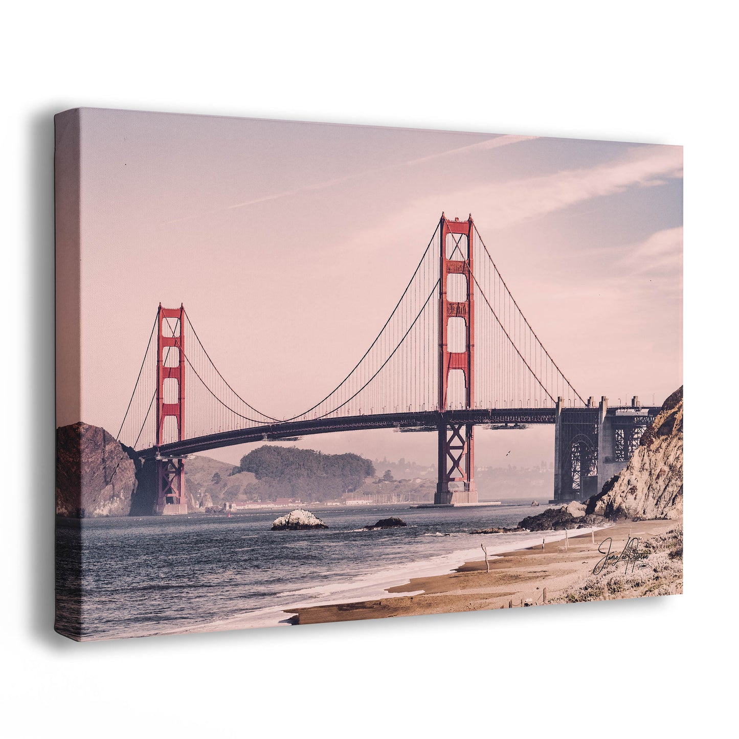 San Francisco Golden Gate Bridge Picture California Coastline | Vintage Wall Art | Scenic Photo for Office, Dorm, Living Room, or Bedroom