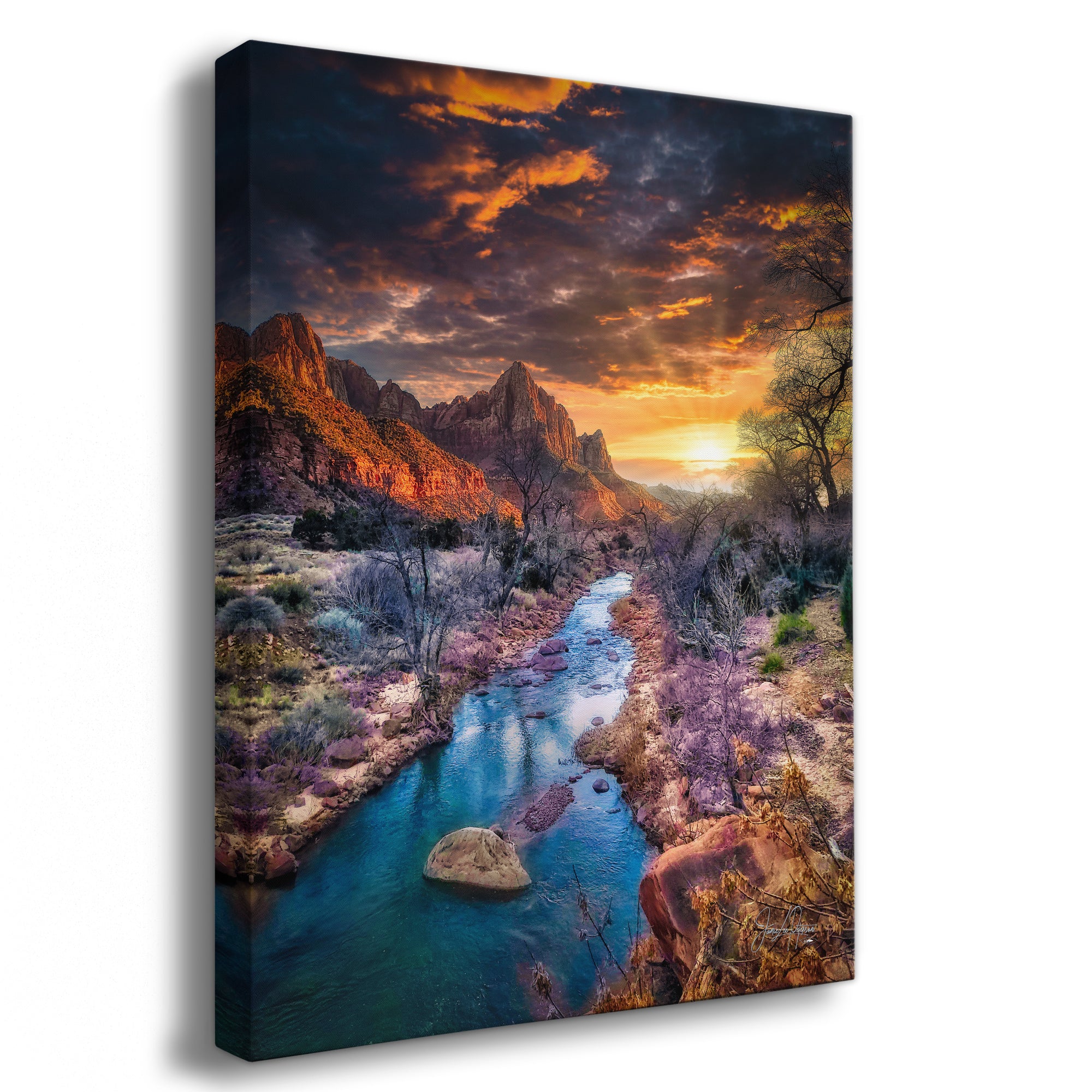 Zion National Park, Watchman, Southern Utah Desert Picture, Southwestern Wall Art, Relaxation Artwork Nature Photo for House Decor