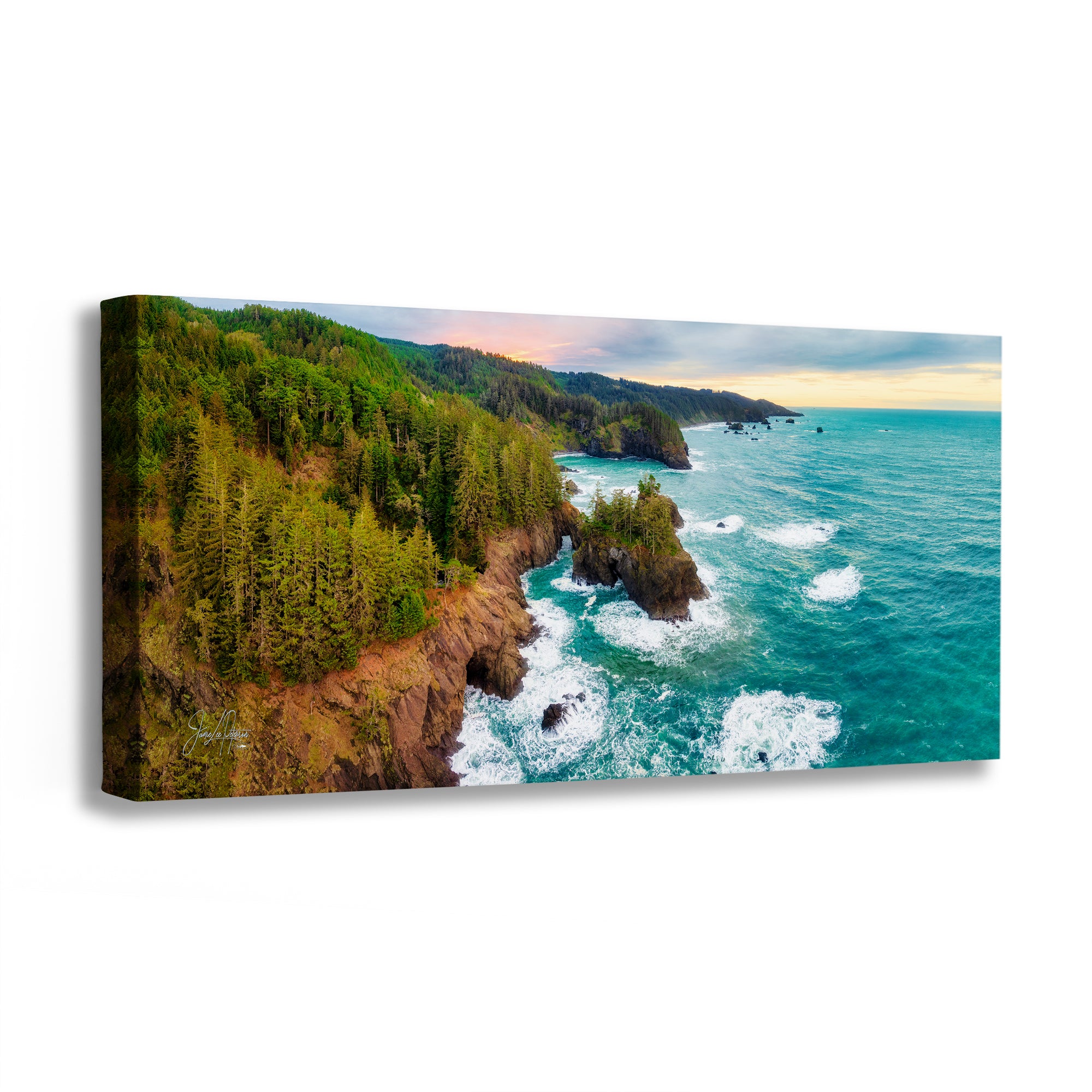 Oregon Coast Ocean Picture, Pacific Northwest Nature Photo Panorama Relaxation Artwork for Meditation, Apartment, Office & House Decor