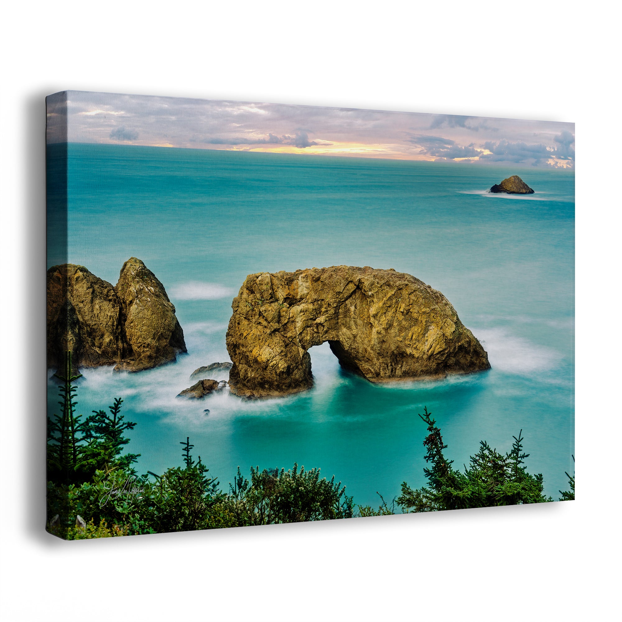 Sea Arch Oregon Coast Ocean Picture, Pacific Northwest Nature Photo Relaxation Artwork for Meditation, Apartment, Office & House Decor
