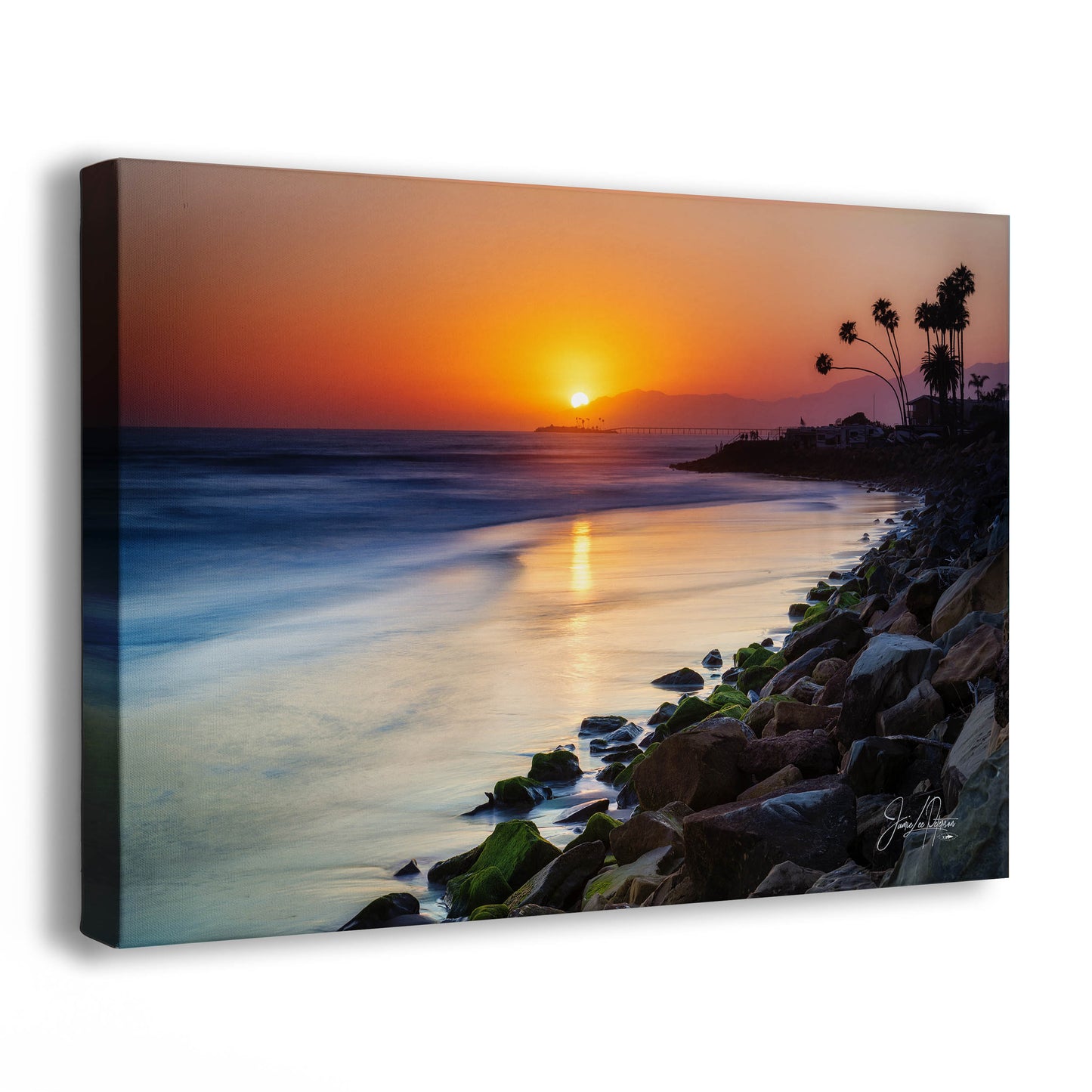 Ventura California Sunset Artful Seascape Decoration, Coastal Wall Art