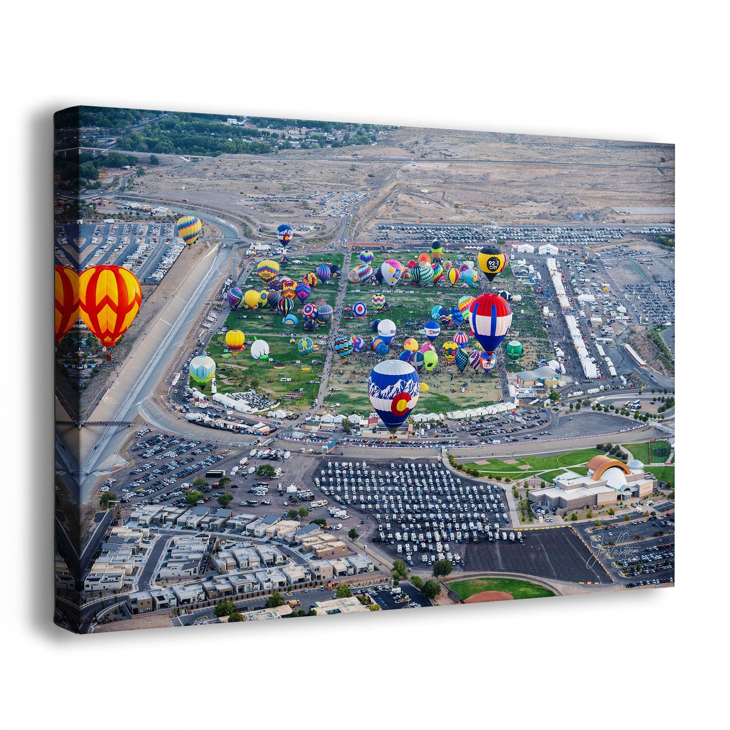 Hot Air Balloons over Airstream Rally from the 2024 Albuquerque Balloon Fiesta in New Mexico