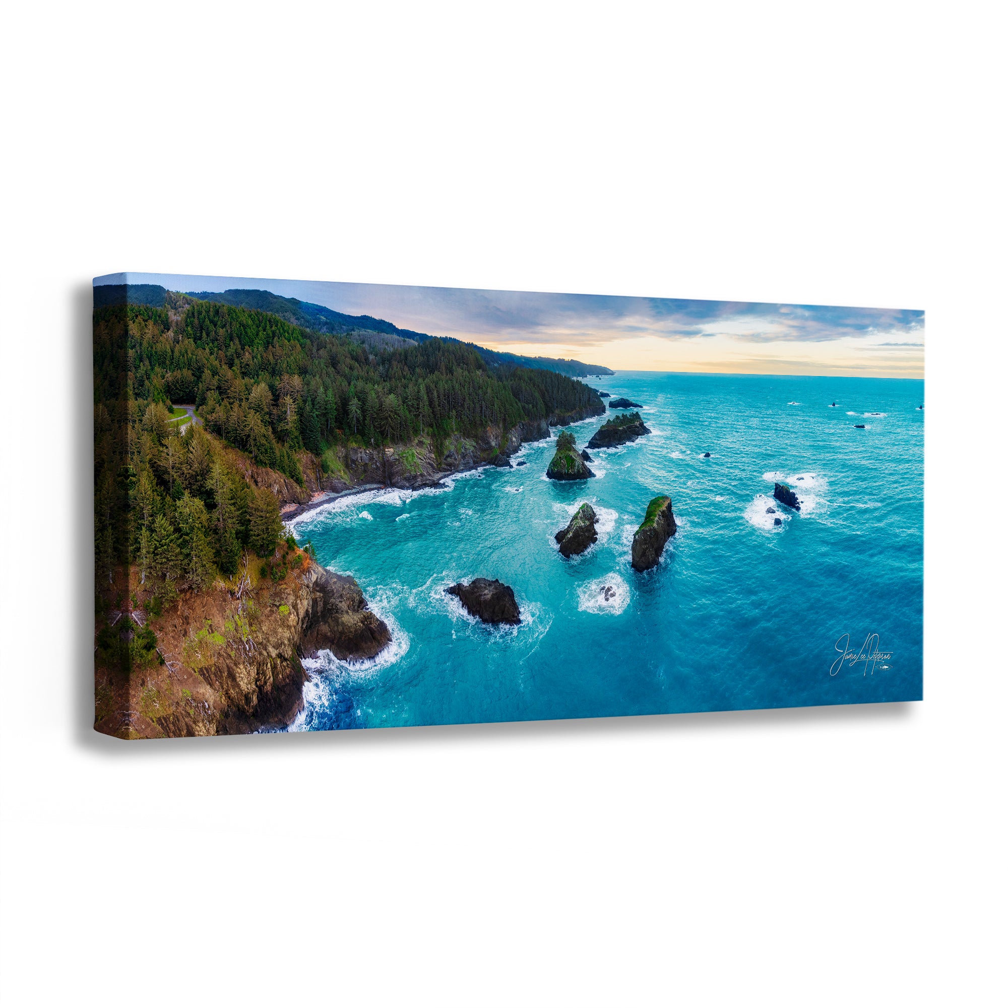 Aerial Oregon Coast Ocean Picture Panorama, Pacific Northwest Nature Photo
