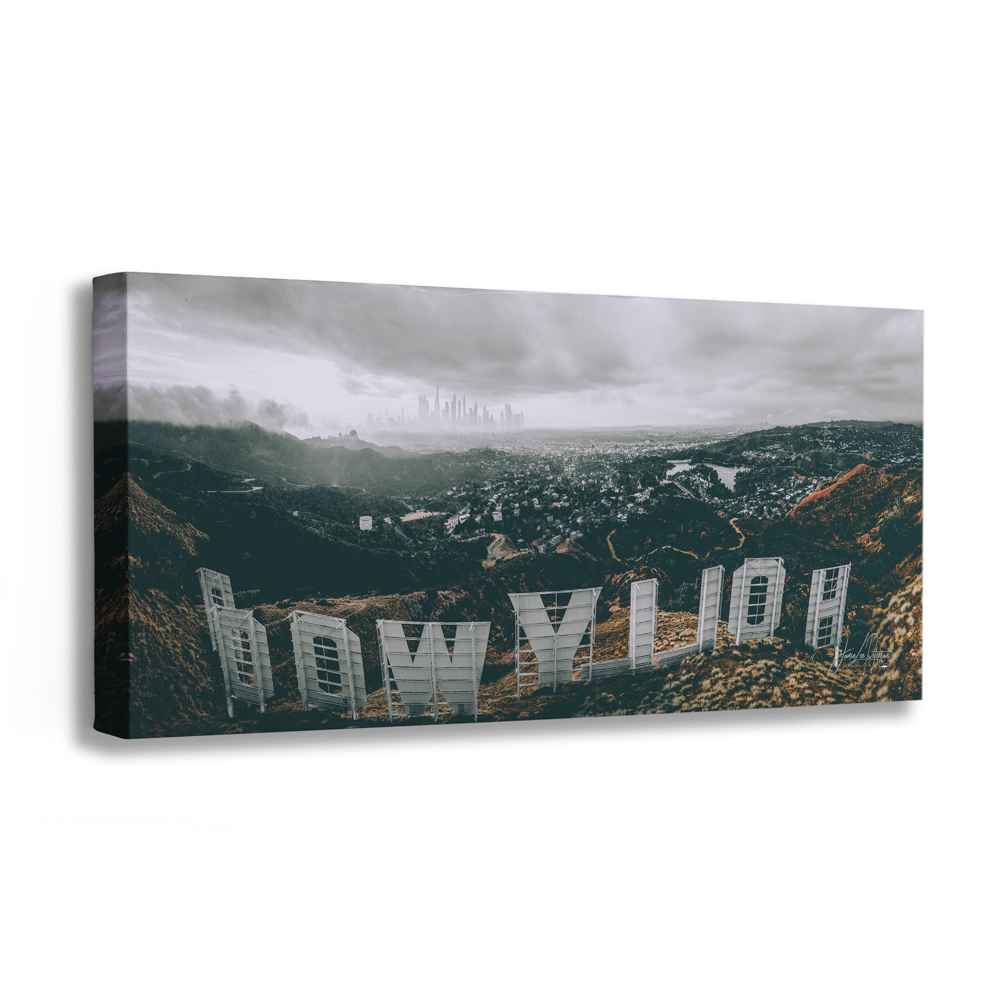 Hollywood Sign Los Angeles Skyline Retro Southern California Cityscape Urban Decor for Home or Office