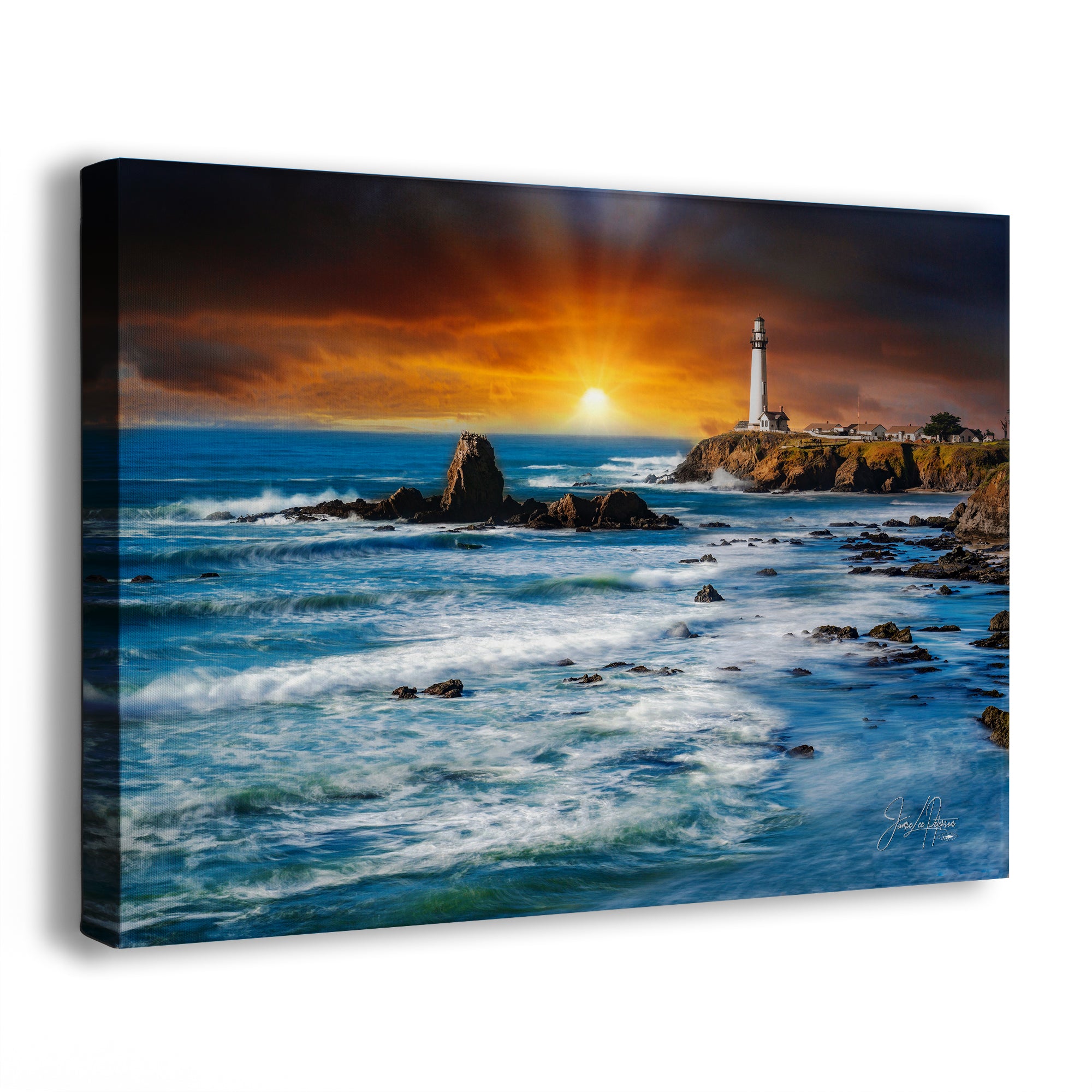 Pigeon Point Lighthouse Picture, California Coastline Ocean Picture, Relaxation Artwork Nature Photo for Meditation, Office, and House Decor