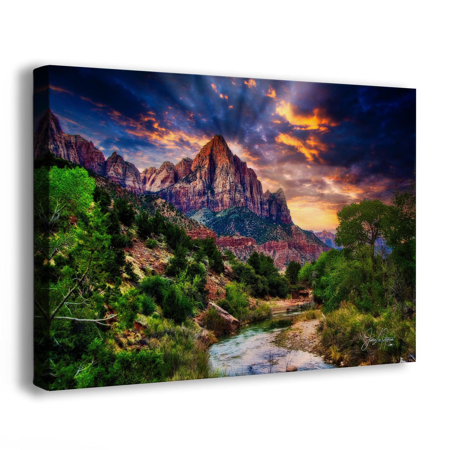 Zion National Park, Watchman, Southern Utah Desert Picture | Southwestern Wall Art | Relaxation Artwork Nature Photo for House Decor