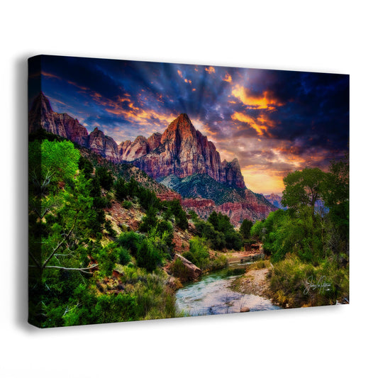 Zion National Park, Watchman, Southern Utah Desert Picture | Southwestern Wall Art | Relaxation Artwork Nature Photo for House Decor