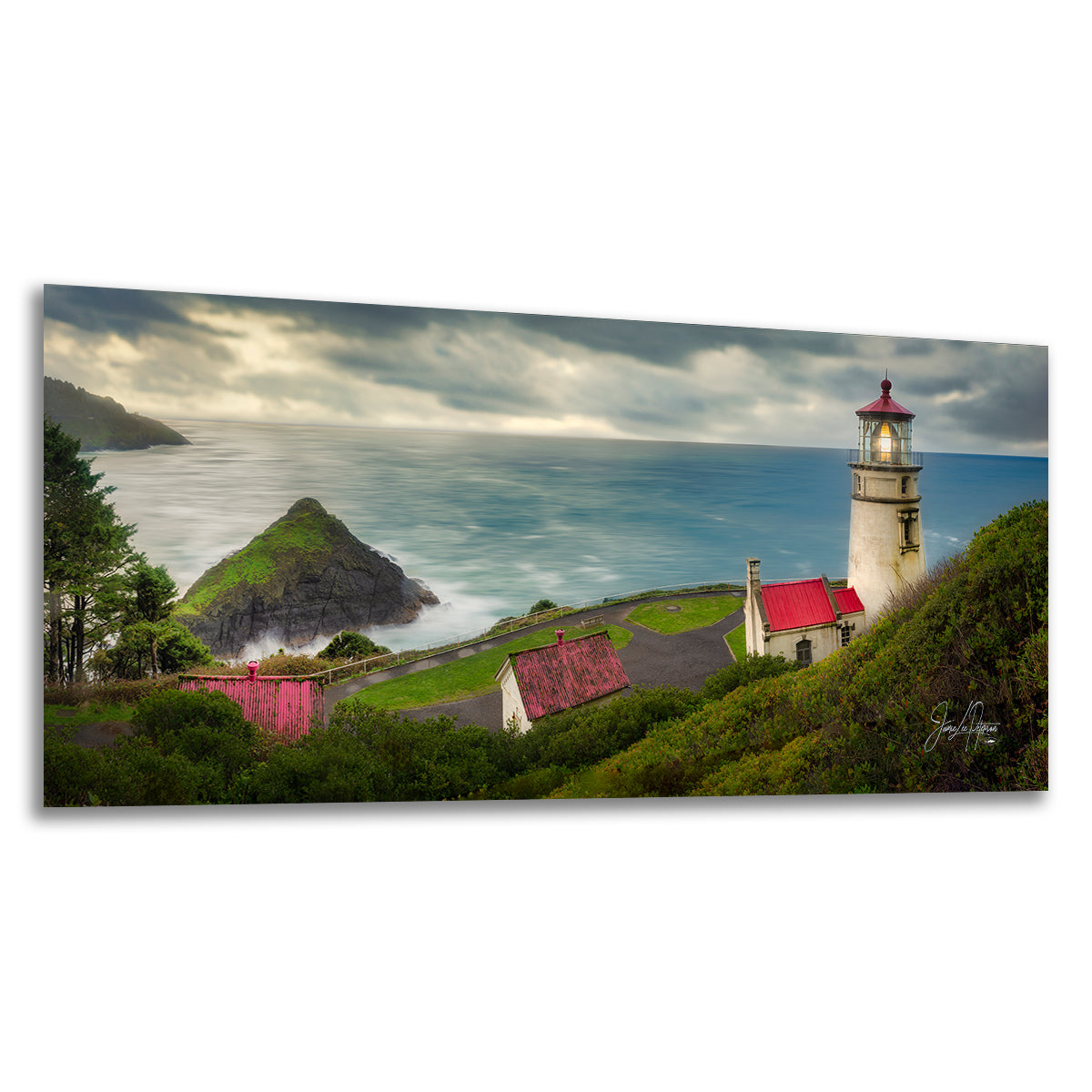 Heceta Head Lighthouse Picture, Oregon Coast Ocean Picture, Pacific Northwest Beach Photo Framed Coastal Decor for Ocean Lovers