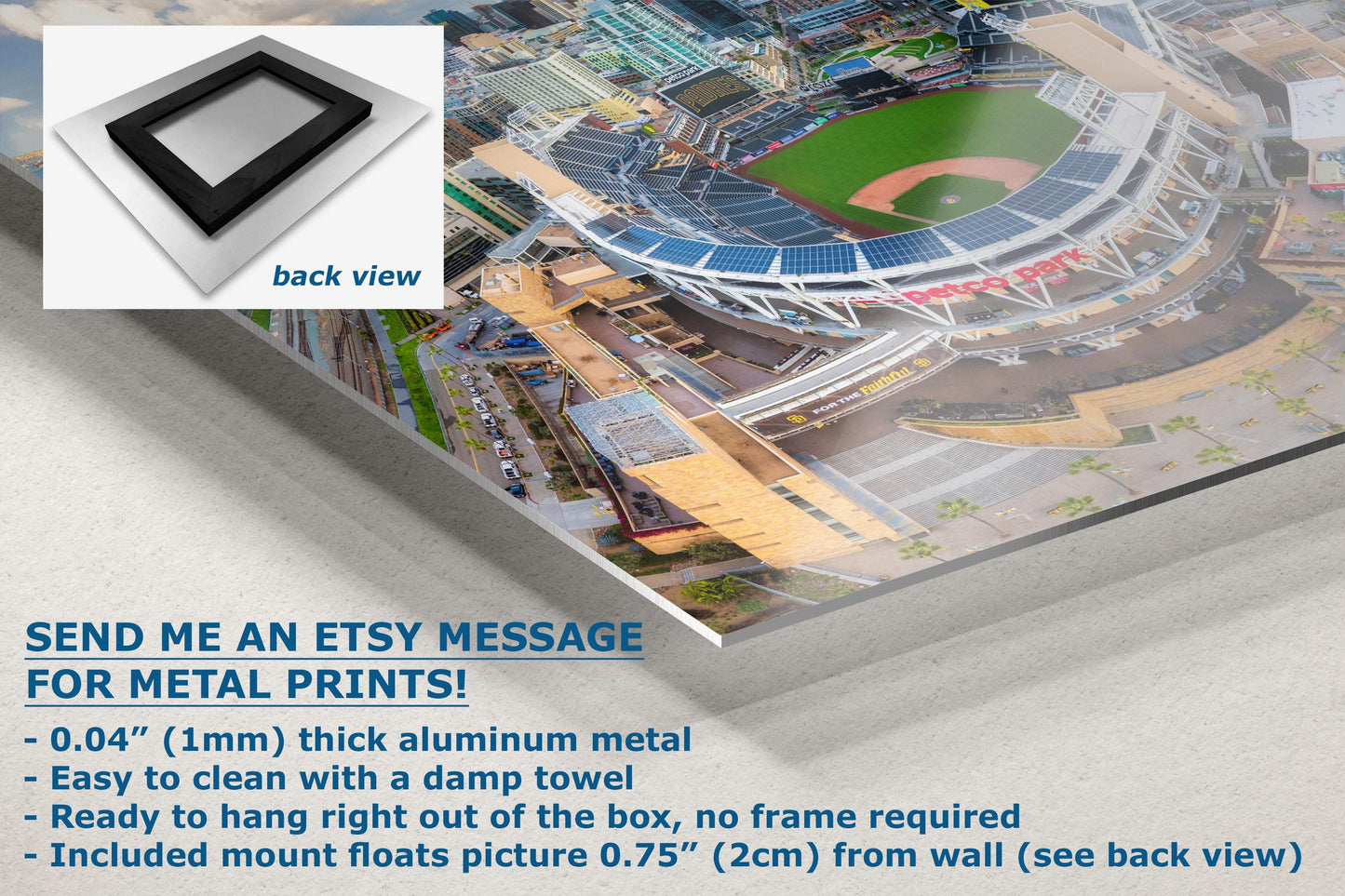 San Diego Padres Baseball Petco Park SD Skyline Print – MLB Stadium Wall Art for Sports Fans & Home Decor