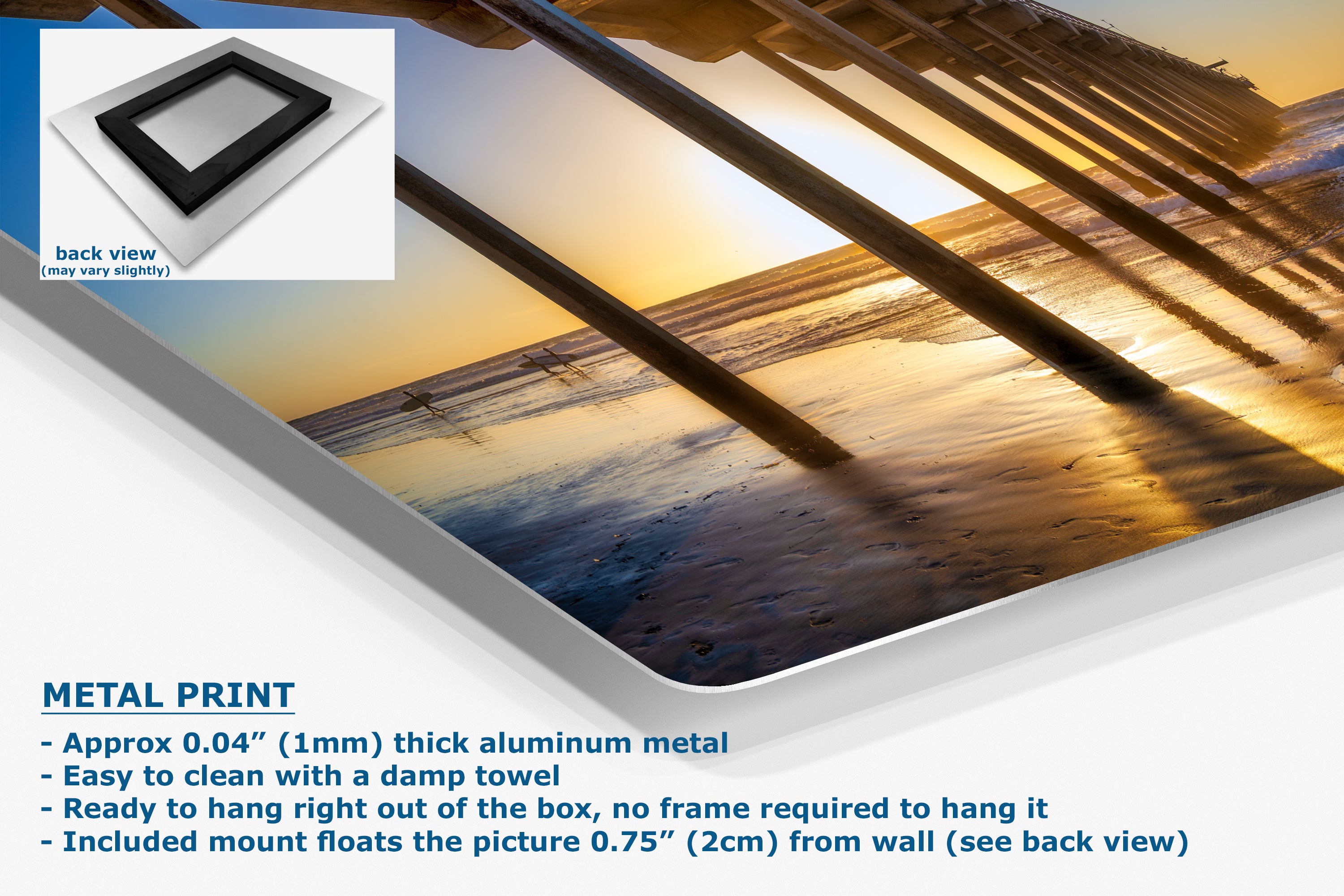 Limited Edition Fine Art Photography, Ocean Picture California Coastline Scripps Pier Sunset