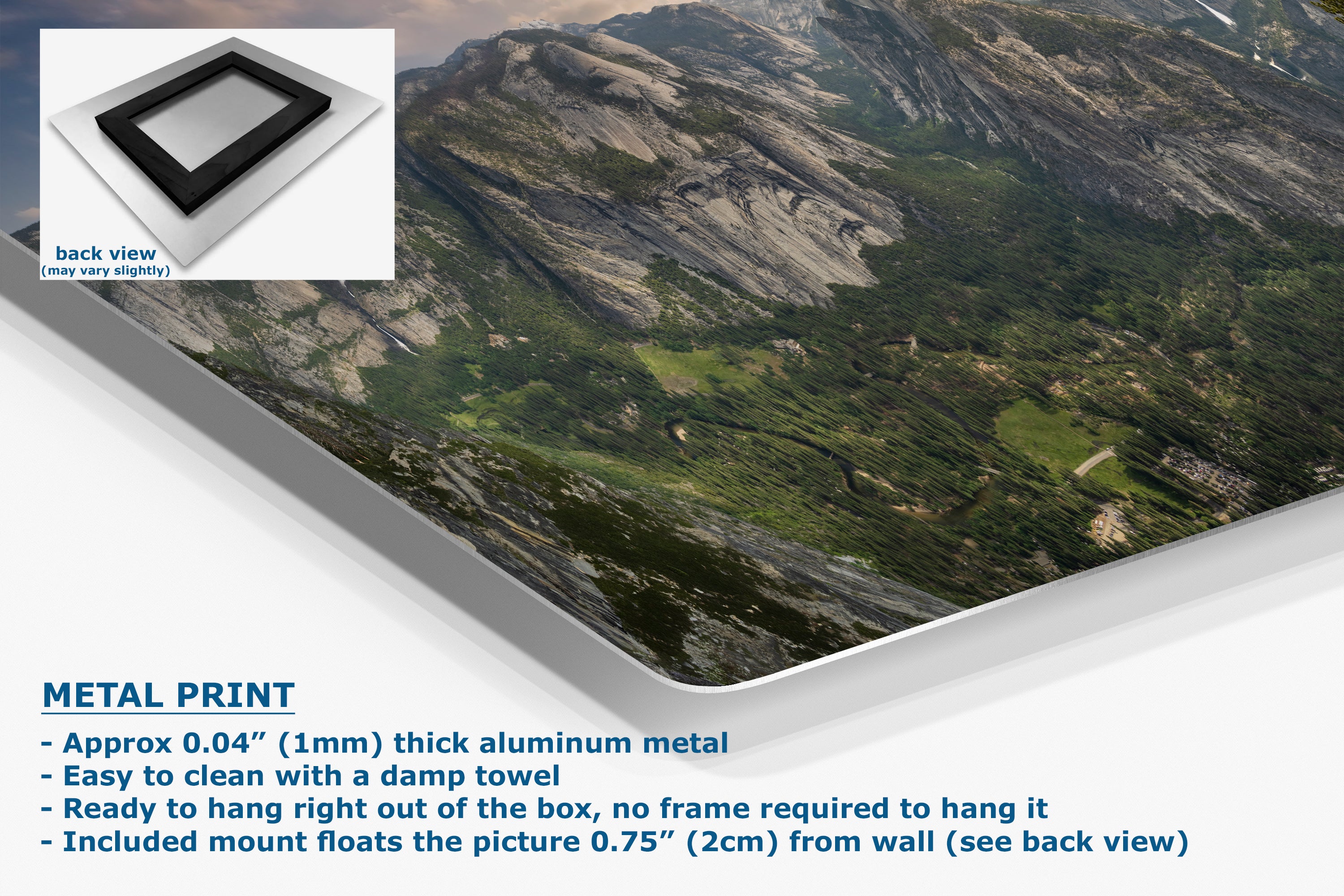 Glacier Point Yosemite National Park Nature Photo Relaxation Artwork, Sierra Nevada Scenic Picture for Meditation, Office, and House Decor