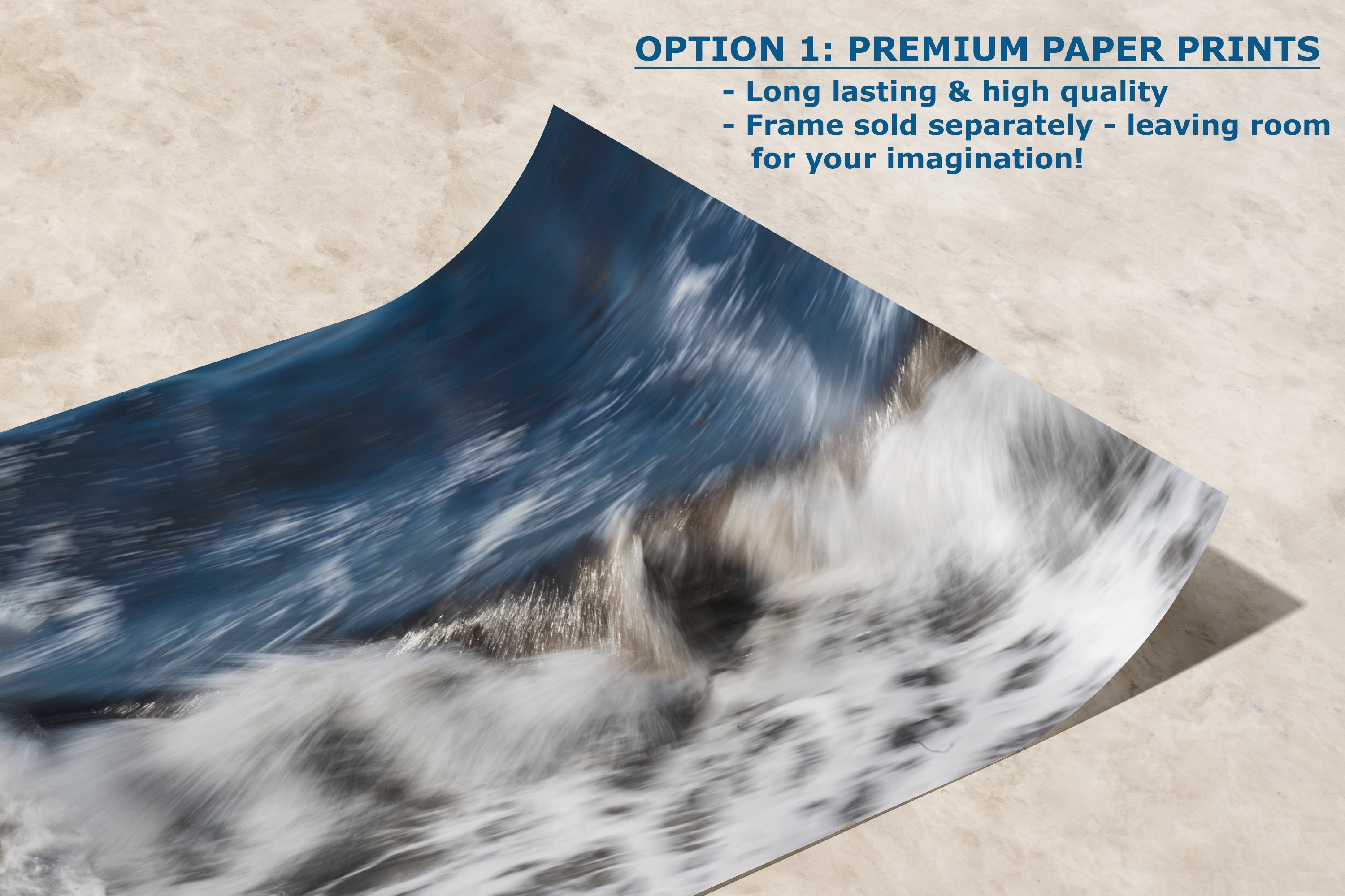 Beach Waves Ocean Picture Impressionist Art Nature Photo