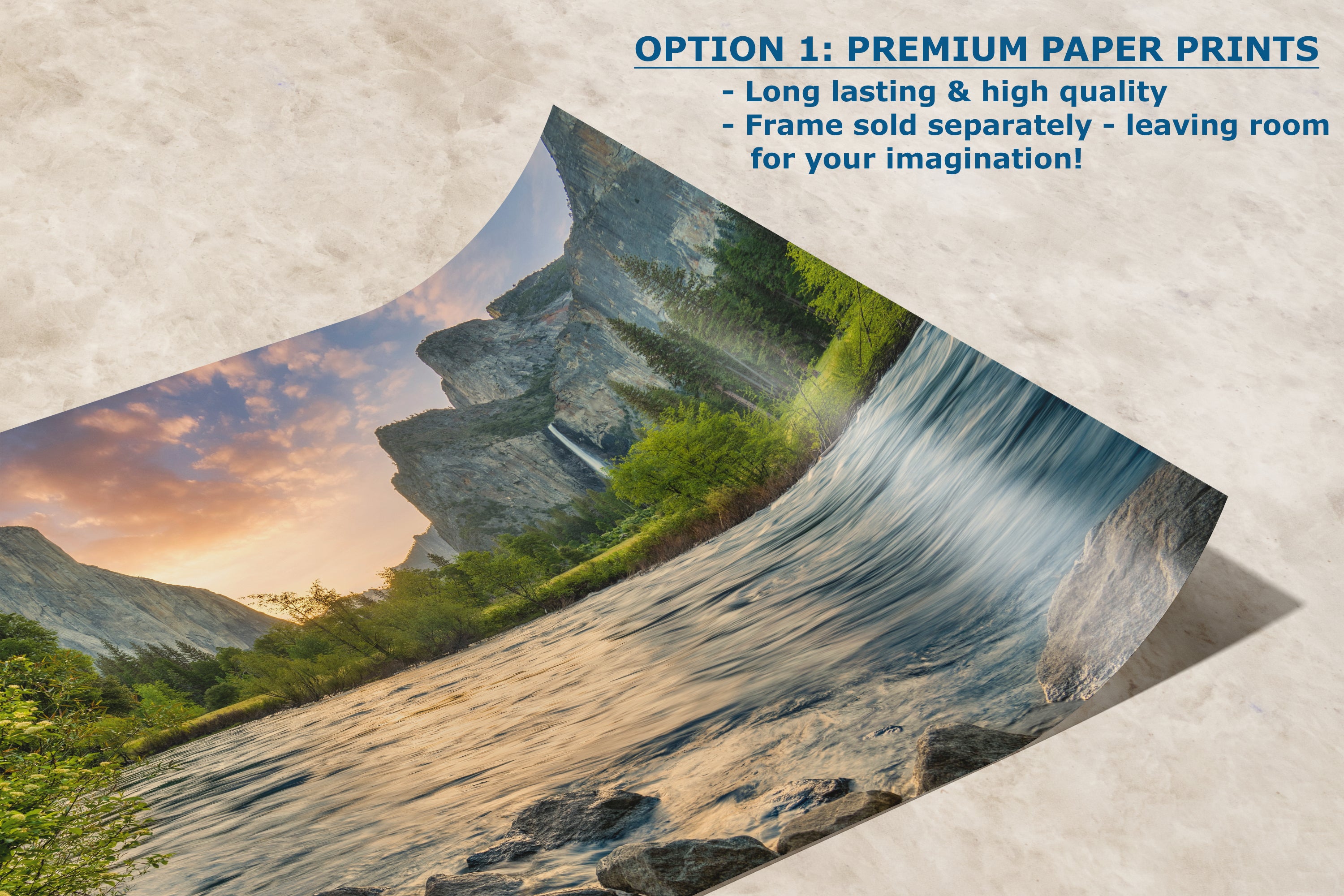 Yosemite National Park Mountain Picture Nature Photo Relaxation Artwork with El Capitan, Bridalveil Falls for Mediation & House Decor