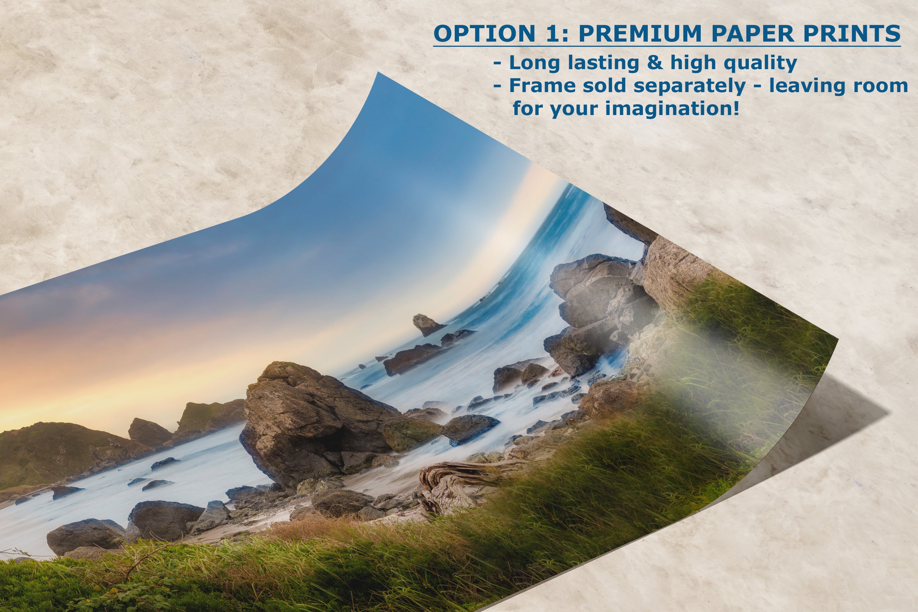 Lone Ranch Beach Oregon Coast Ocean Picture, Pacific Northwest Nature Photo Relaxation Artwork for Meditation, Apartment, Office & House Decor