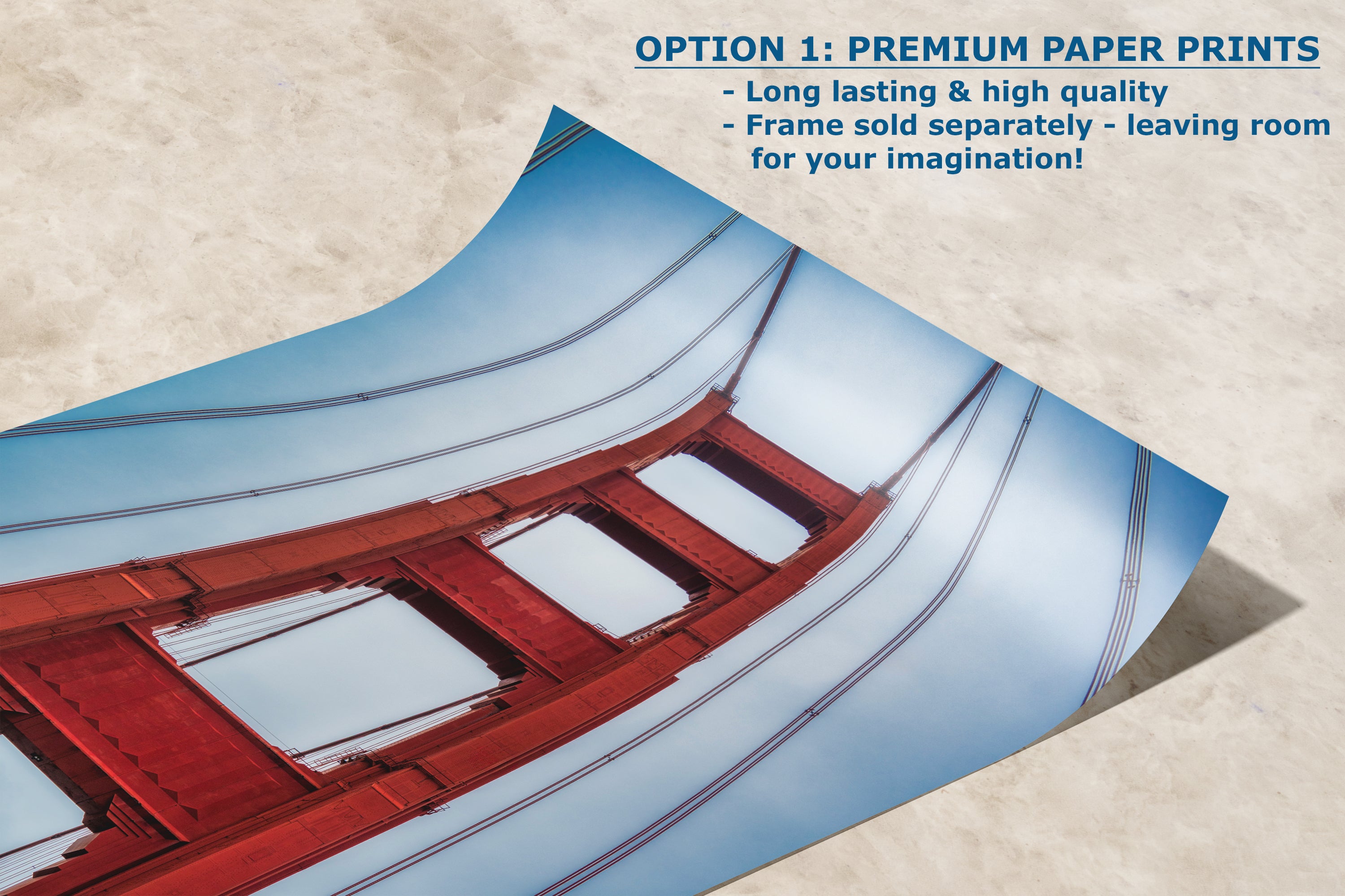 San Francisco Golden Gate Bridge Picture | Towering Canvas Wall Art | California Coastline Photography | Office, Dorm, or Home Decor