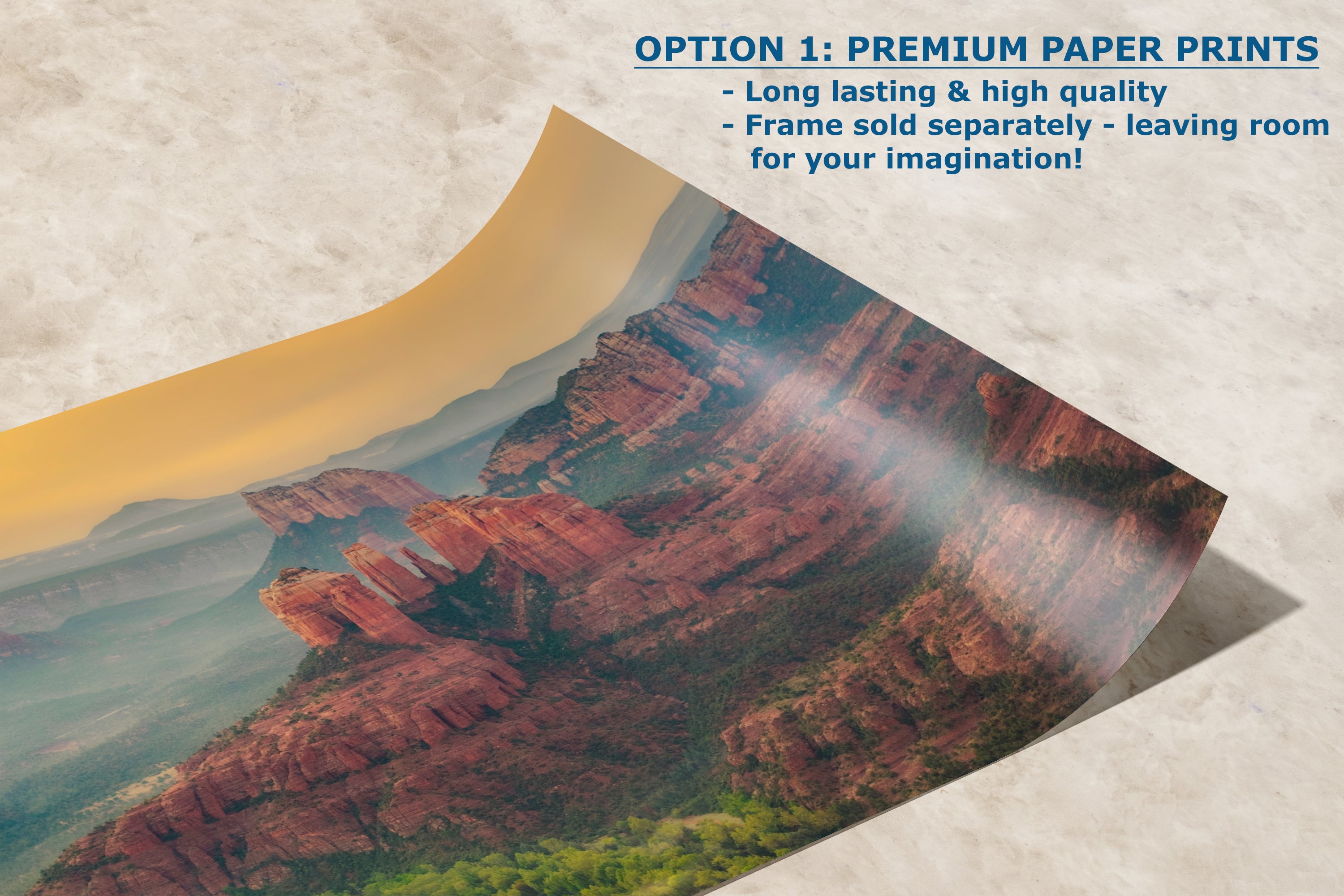 Cathedral Rock Aerial Sunrise, Sedona Arizona Desert Picture Nature Photo Relaxation Artwork for Meditation, Office, and House Decor