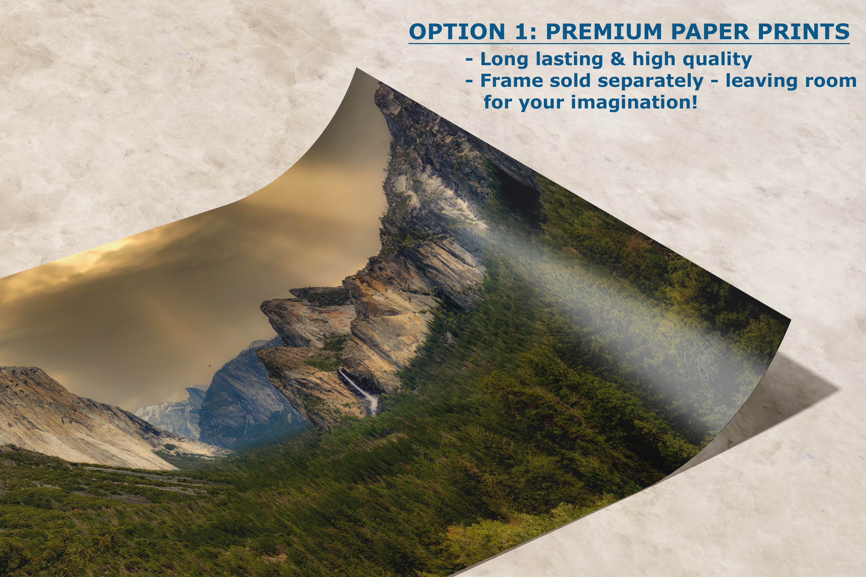 Yosemite National Park Mountain Picture Nature Photo Bohemian Relaxation Artwork for Meditation