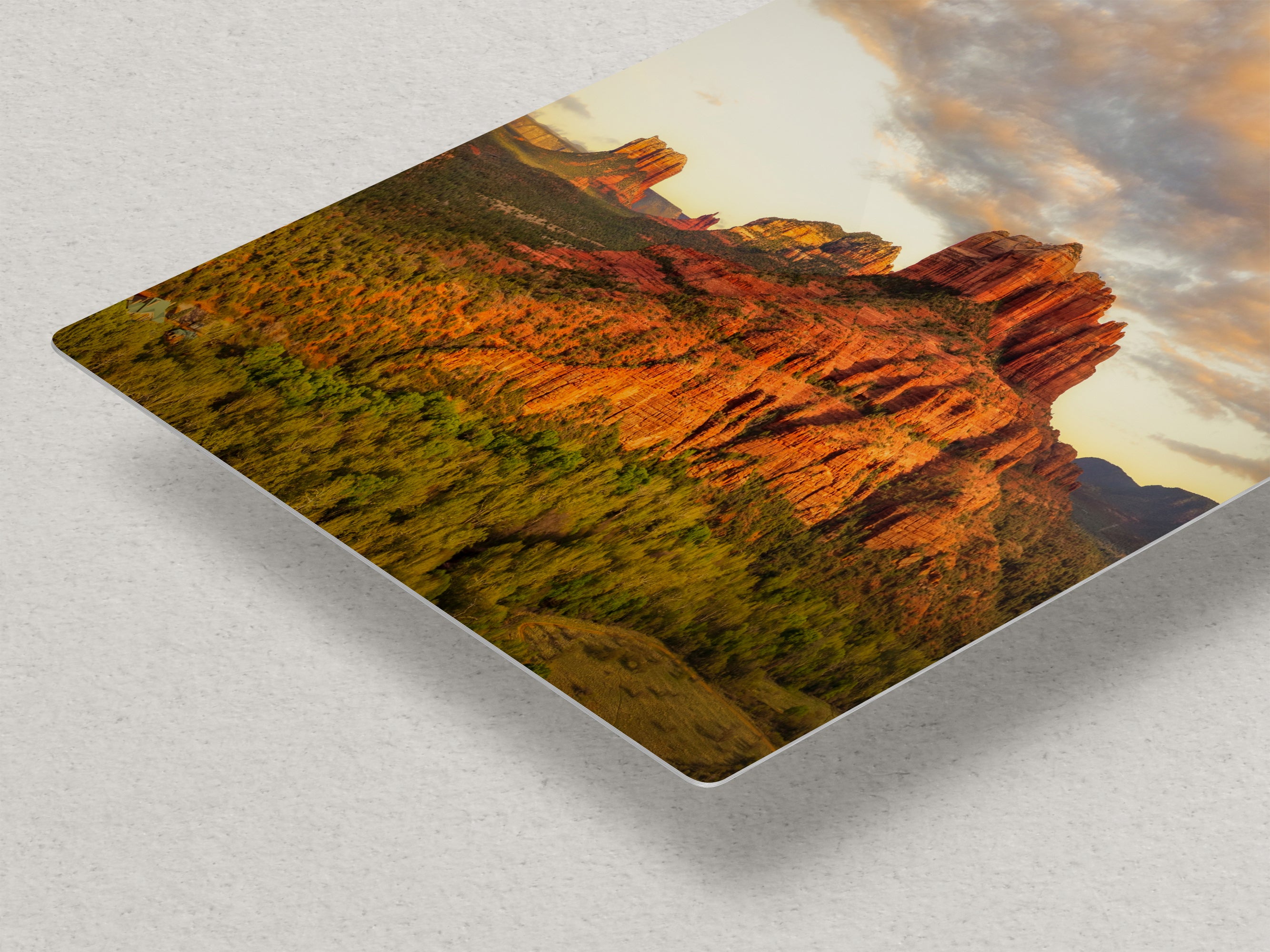 Sedona Arizona Desert Picture Nature Photo of Cathedral Rock, Bohemian Relaxation Artwork for Meditation