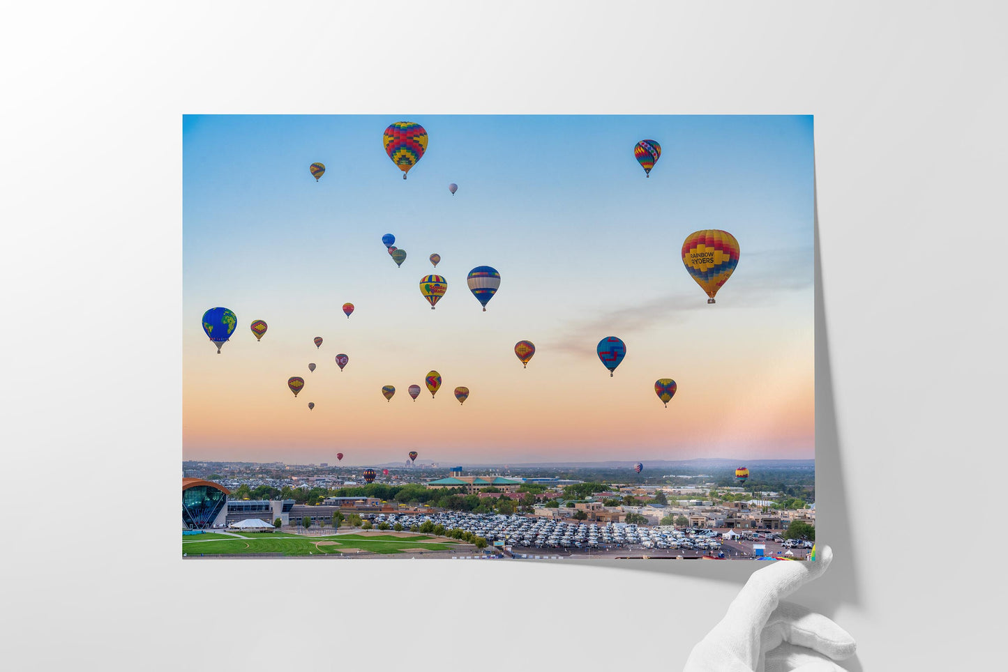 Airstream Rally Aerial View Sunrise Photograph from the 2024 Albuquerque Balloon Fiesta in New Mexico