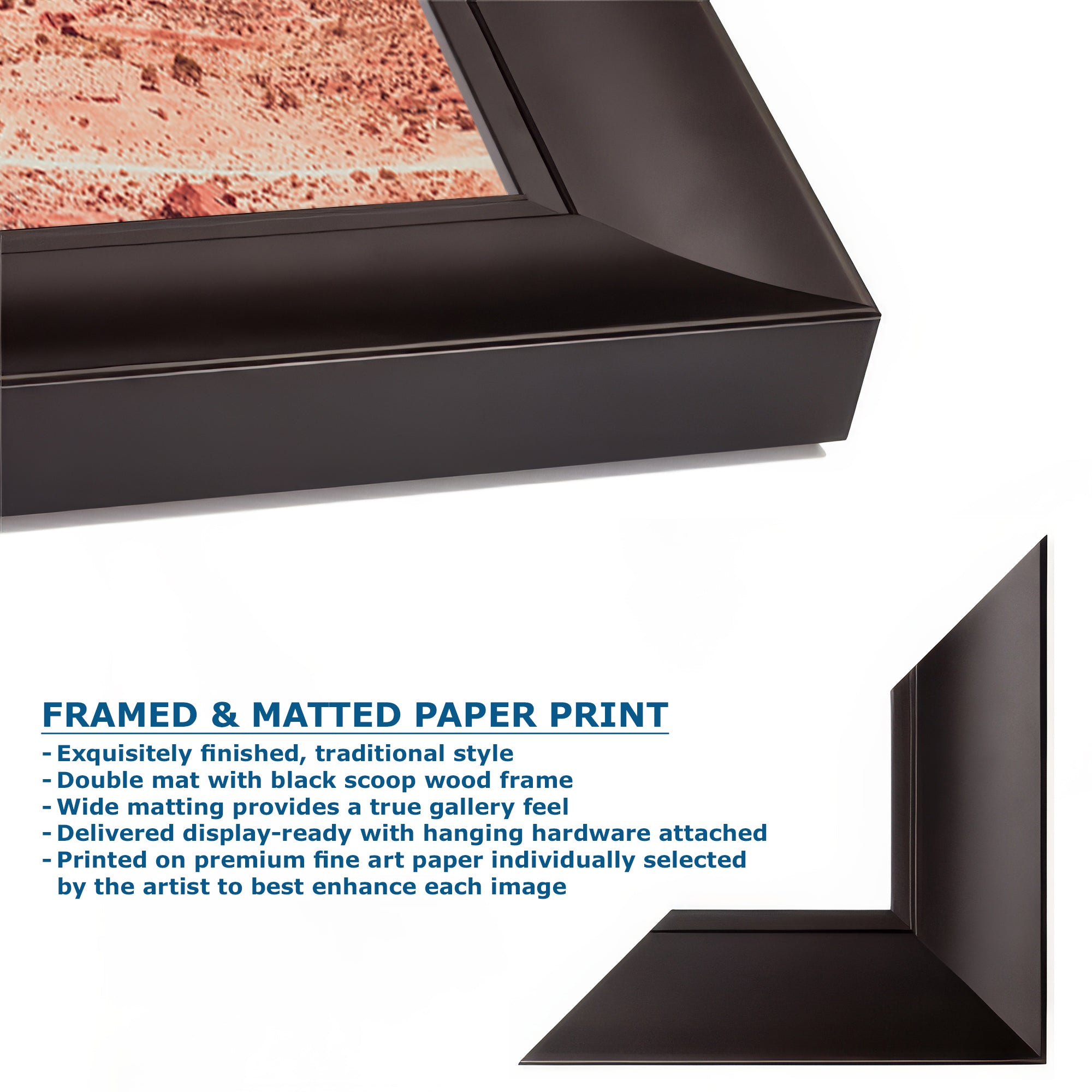 Monument Valley Panorama Arizona Desert Picture Nature Photo, Bohemian Style Relaxation Artwork for Meditation, Apartment, Office & House Decor