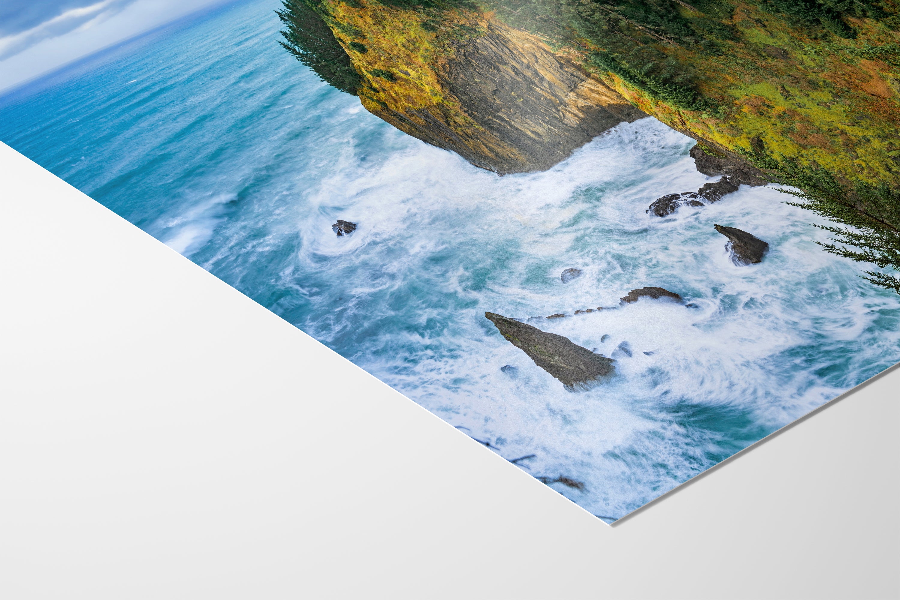 Oregon Coast Ocean Picture, Pacific Northwest Coastline Nature Photo Relaxation Artwork for Meditation, Apartment, Office & House Decor