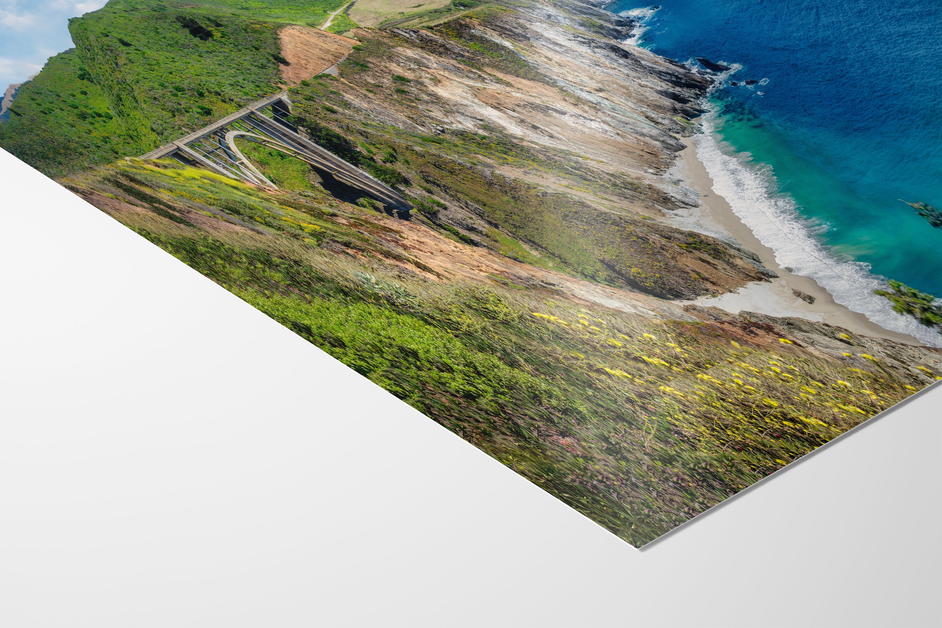 Bixby Bridge Ocean Picture, Big Sur California Coastline Nature Photo Panorama