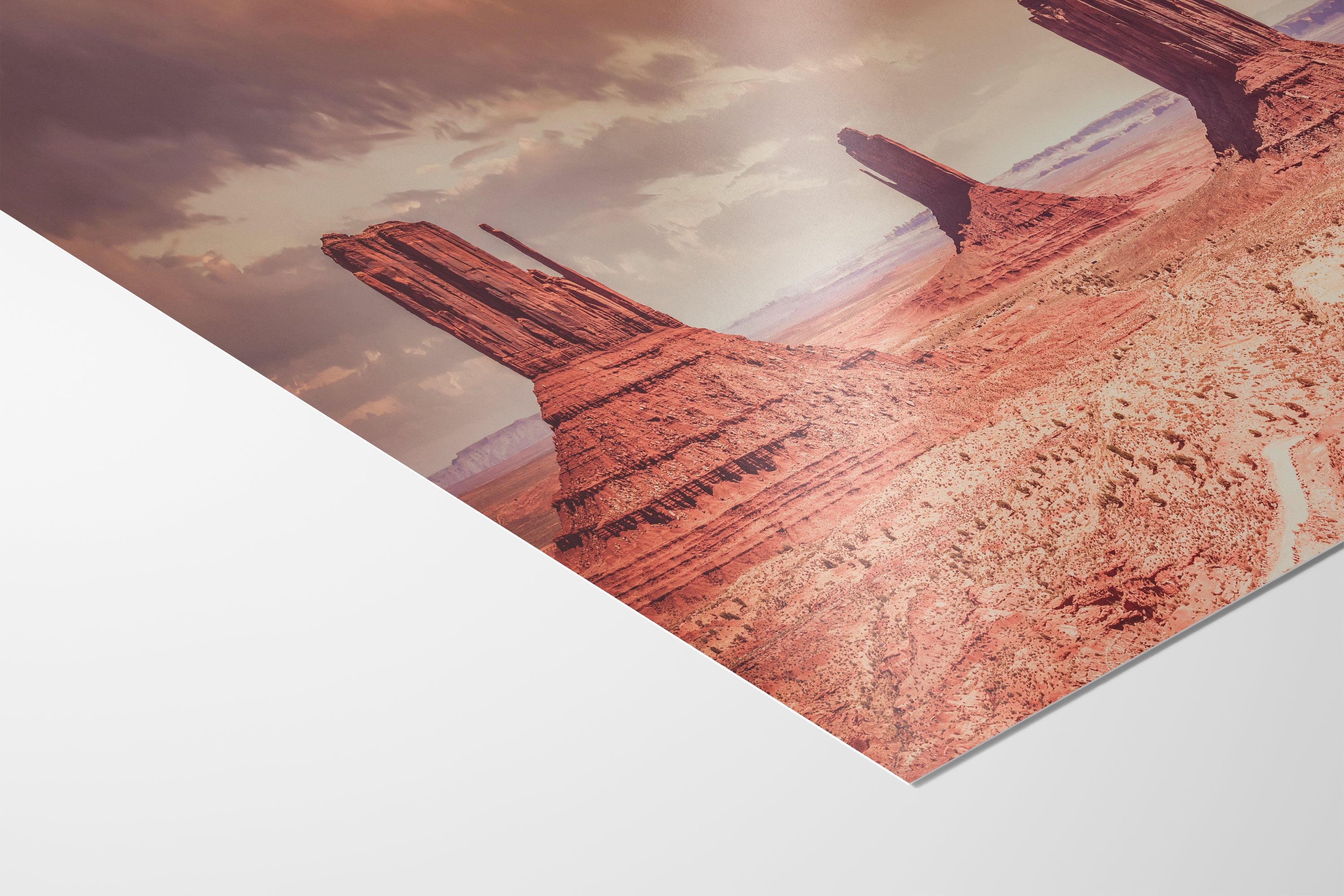 Monument Valley Panorama Arizona Desert Picture Nature Photo, Bohemian Style Relaxation Artwork for Meditation, Apartment, Office & House Decor