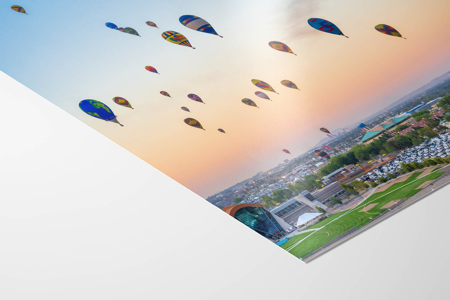 Airstream Rally Aerial View Sunrise Photograph from the 2024 Albuquerque Balloon Fiesta in New Mexico