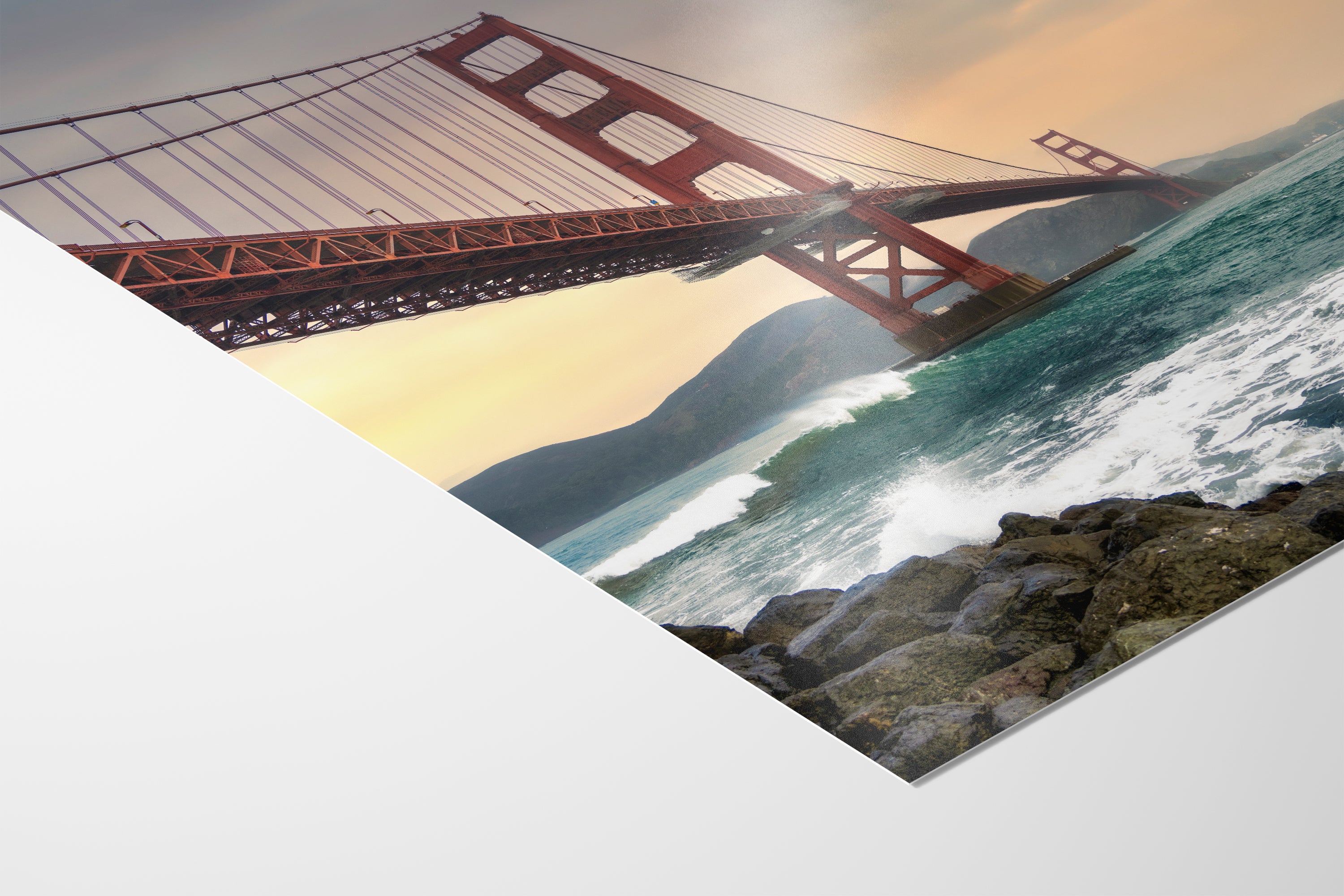 San Francisco Golden Gate Bridge Picture - California Coastline Giant Canvas Print for House Decor & Housewarming