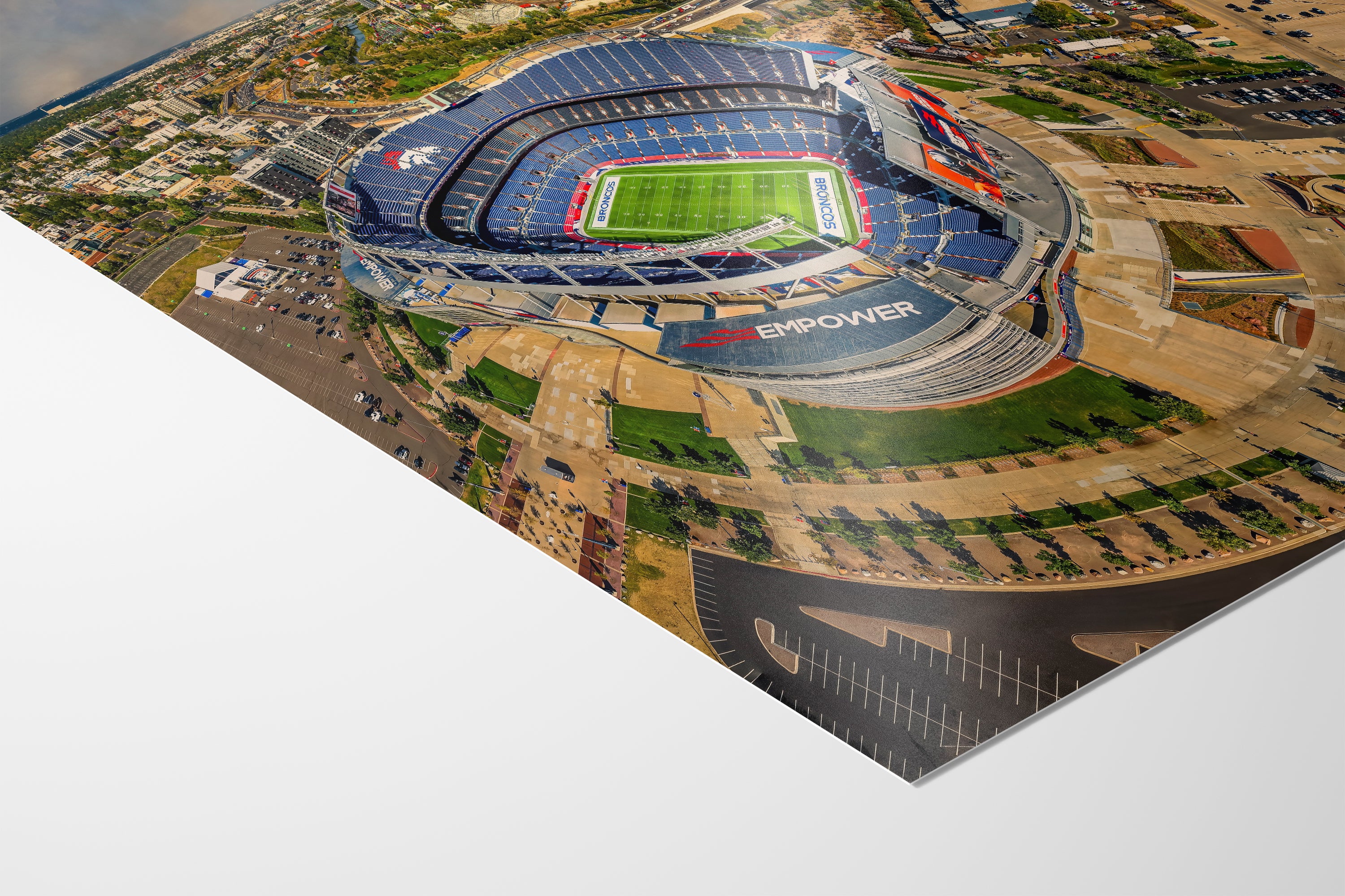 Denver Broncos Football Stadium | Mile High Stadium Denver Colorado Skyline Print | Sports Decor, Man Cave Art