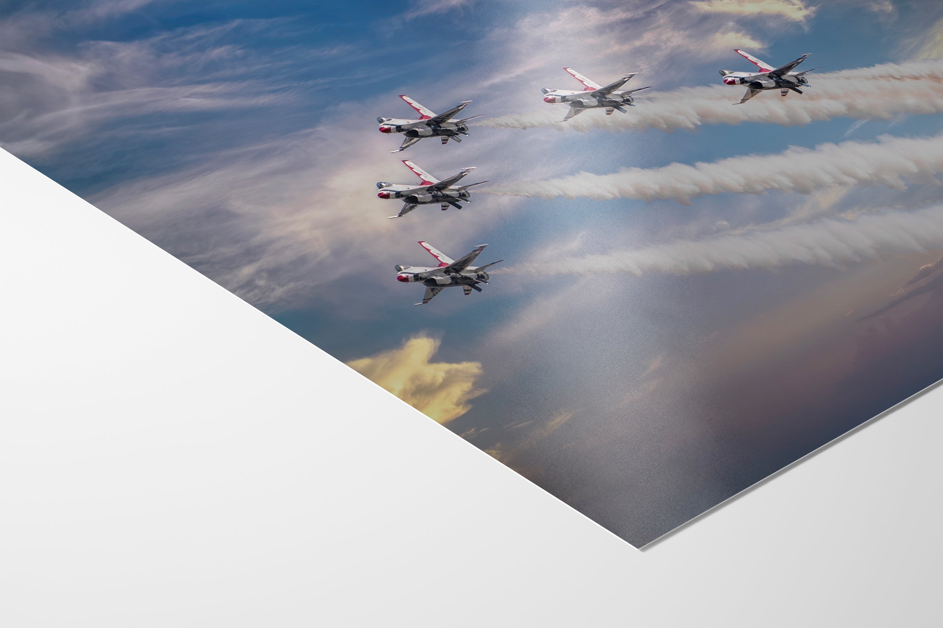 US Airforce Thunderbirds F-16 Fighting Falcon Aviation Artwork, Man Cave Decor & Garage Art | Military Jet Fighter Poster