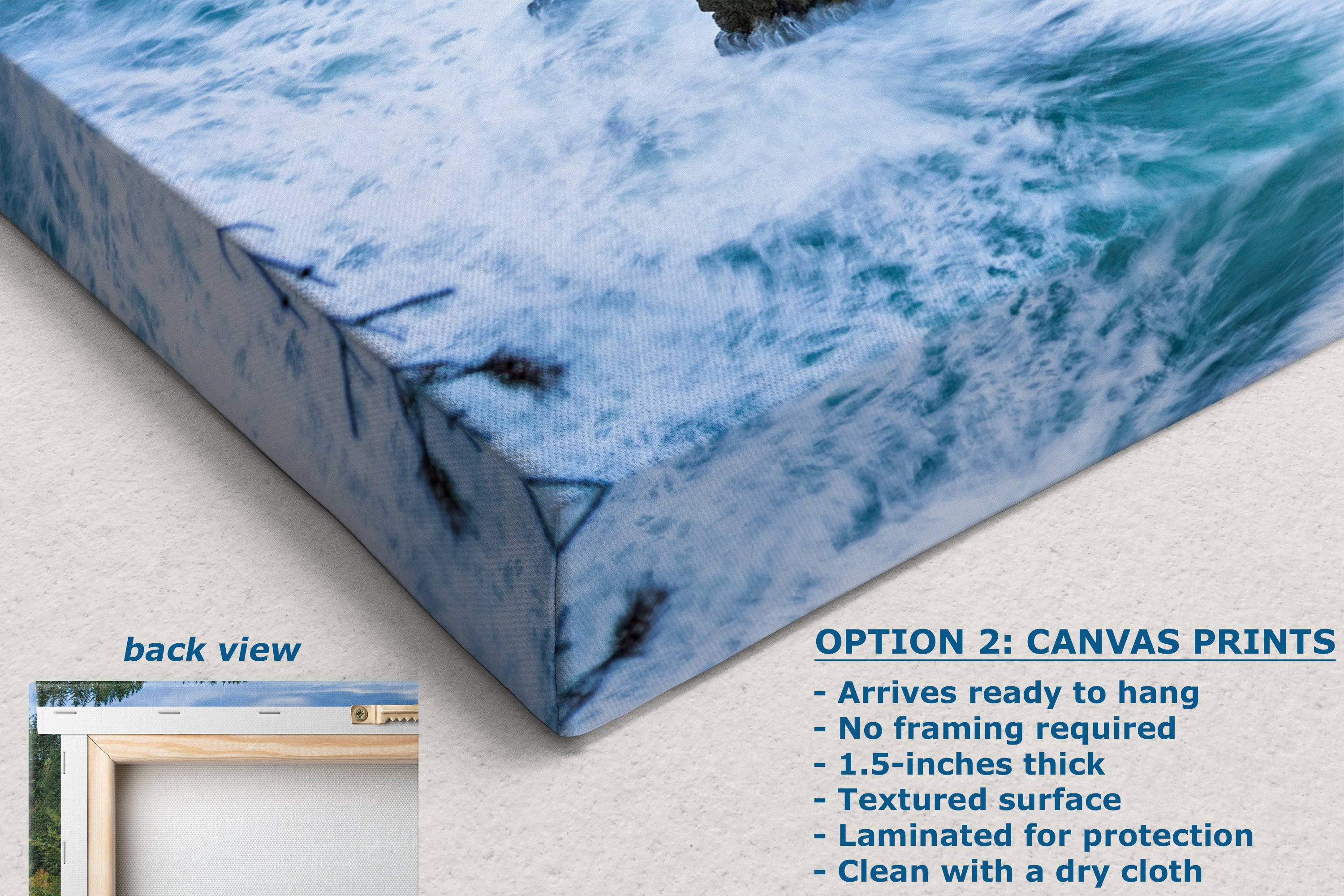 Oregon Coast Ocean Picture, Pacific Northwest Coastline Nature Photo Relaxation Artwork for Meditation, Apartment, Office & House Decor