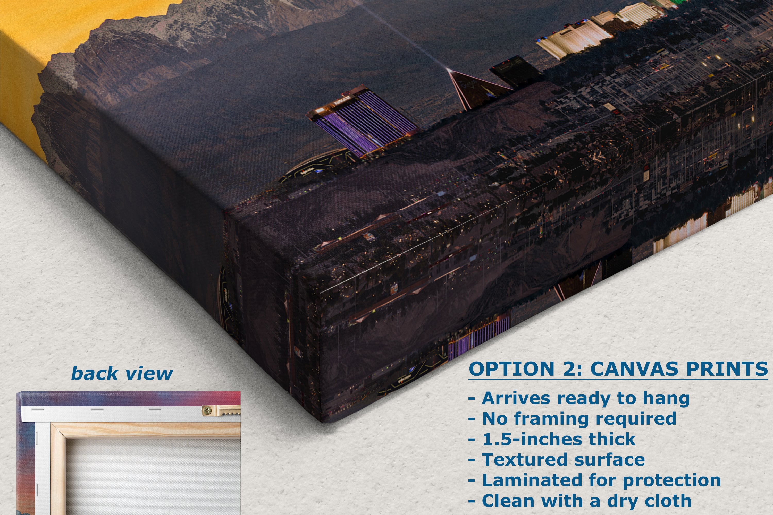 Las Vegas Nevada Panorama Photo Skyline Art Print House Decor, Desert Sunset Wall Art, on Premium Paper, Aluminum Metal, or Canvas