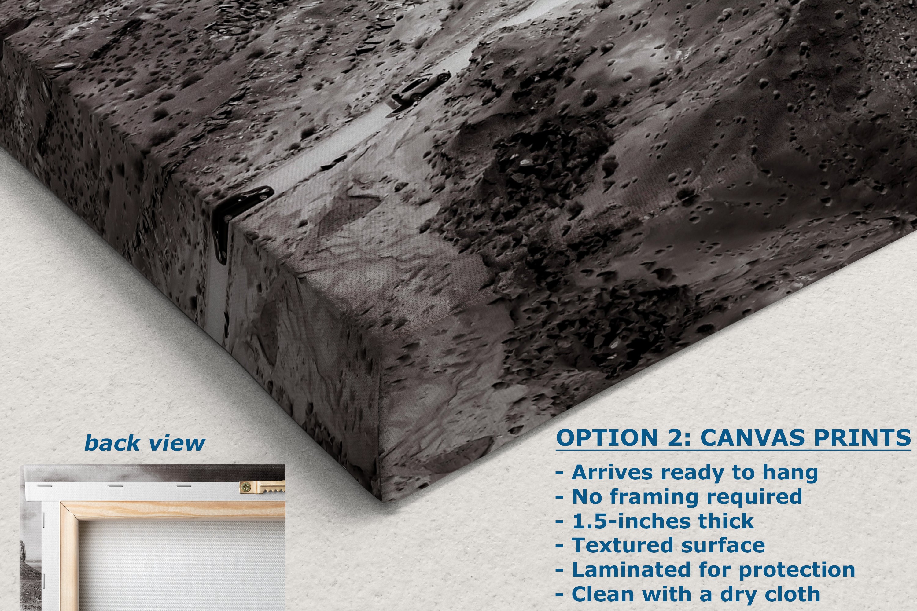 Monument Valley Arizona Desert Picture, Black and White Nature Photo, Bohemian Style Relaxation Artwork for Meditation, Apartment, Office & House Decor