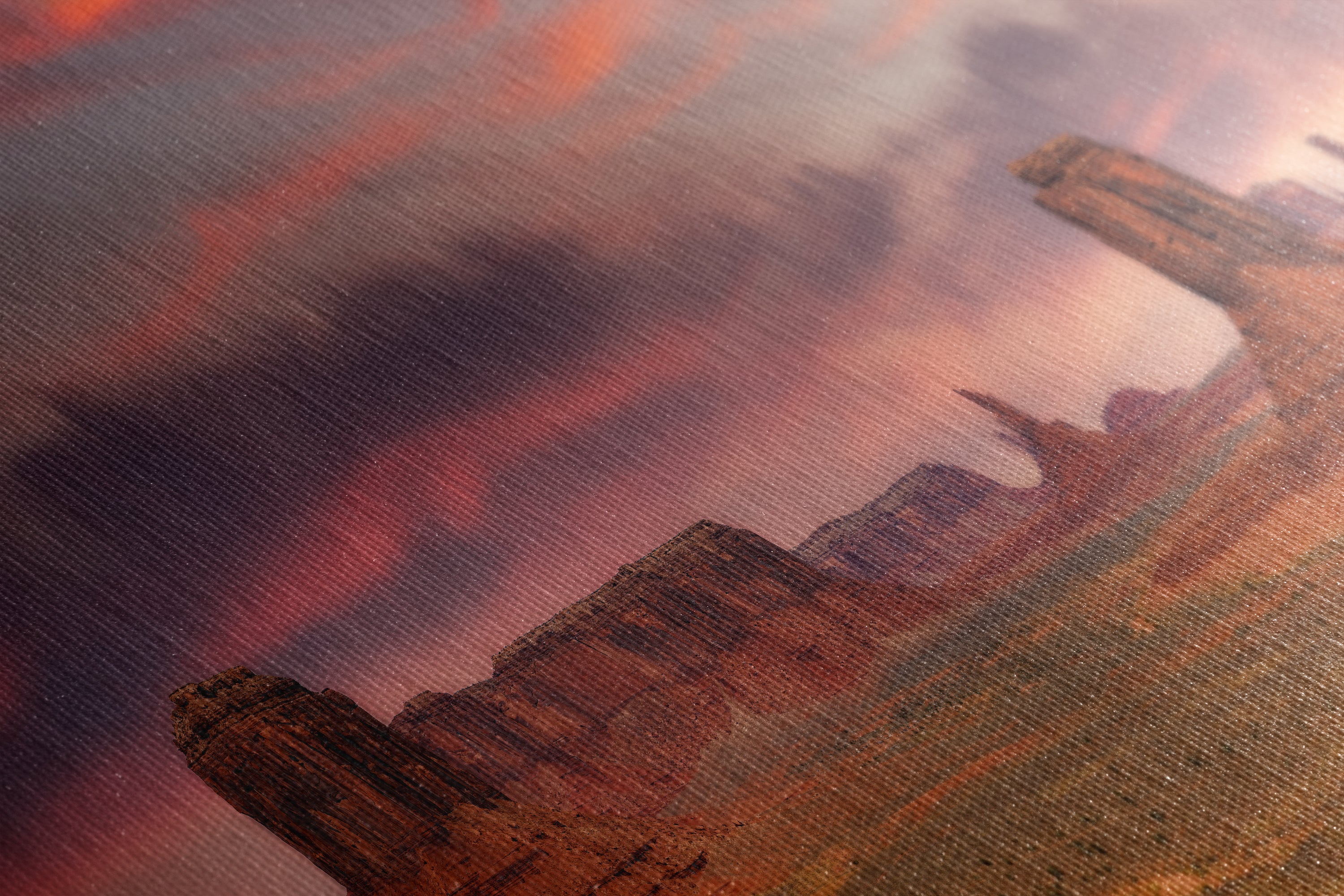 Monument Valley Arizona Desert Picture Nature Photo Panorama, Bohemian Style Relaxation Artwork for Meditation, Apartment, Office & House Decor