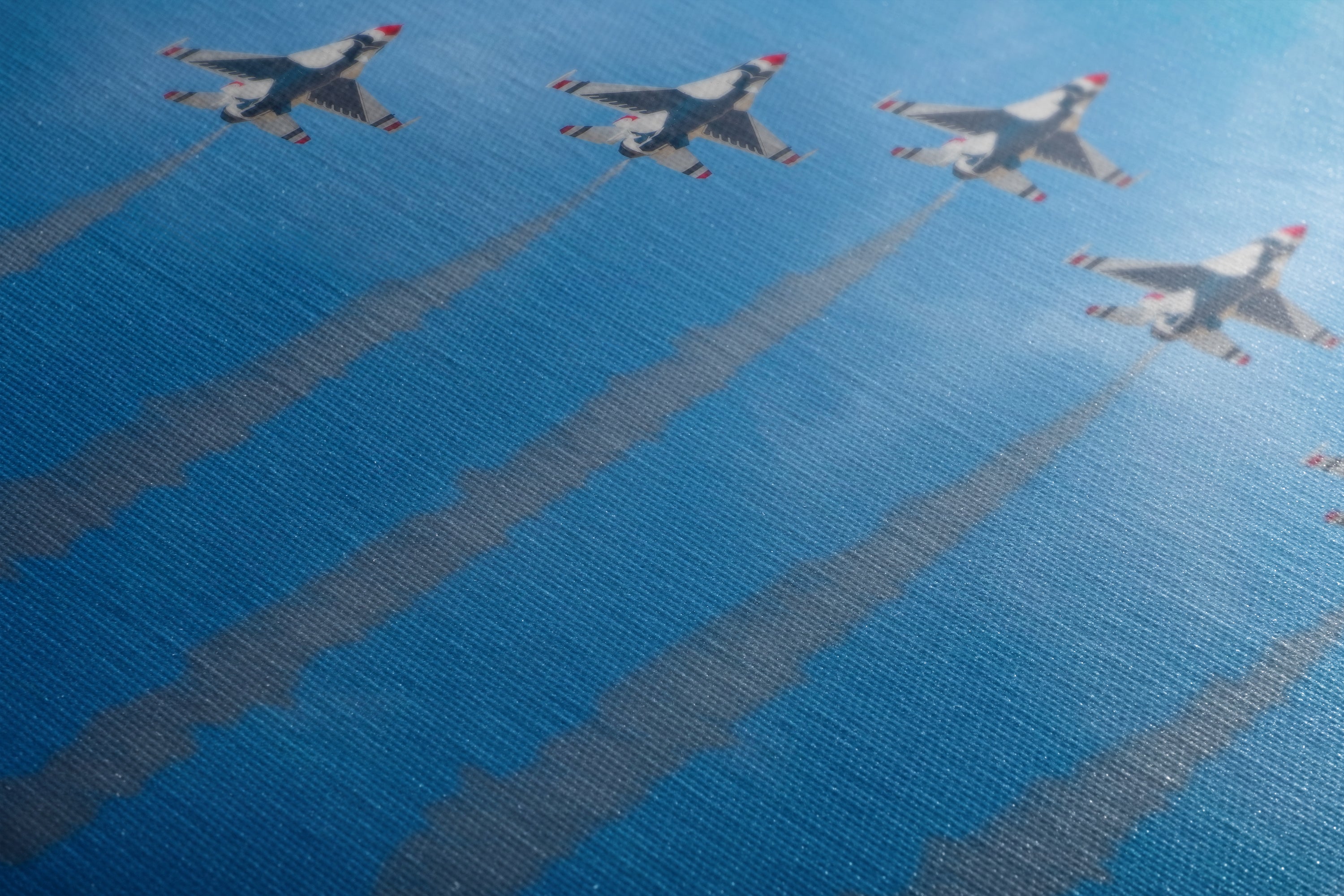 US Airforce Thunderbirds F-16 Fighting Falcon Aviation Artwork, Military Jet Fighter Wall Decor for Home & Office, Airplane PhotoPrint