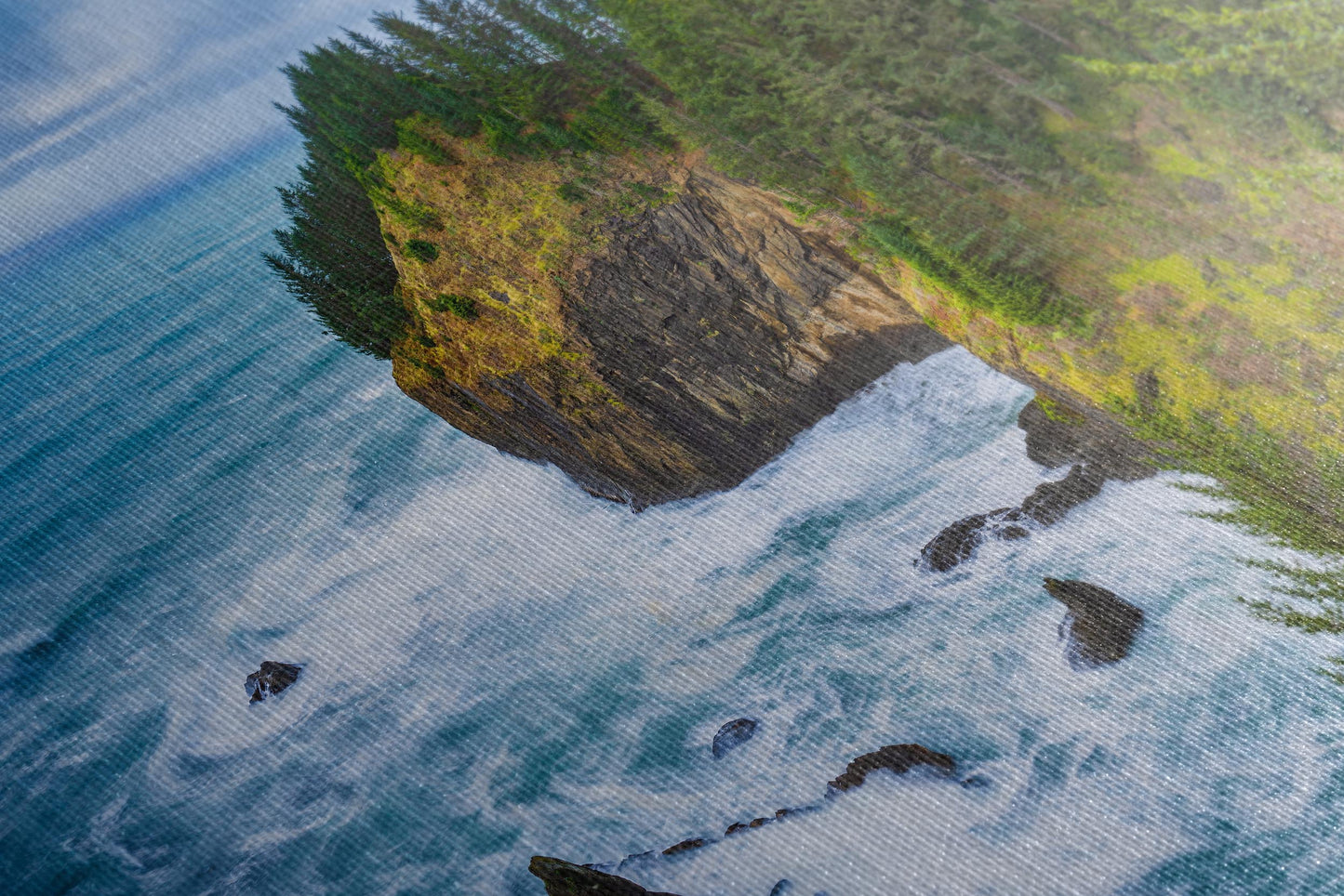 Oregon Coast Ocean Picture, Pacific Northwest Coastline Nature Photo Relaxation Artwork for Meditation, Apartment, Office & House Décor