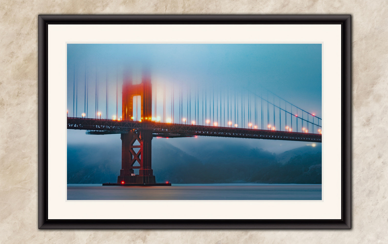 Limited Edition Fine Art Photography Bridge Picture, San Francisco Golden Gate in Blue Fog