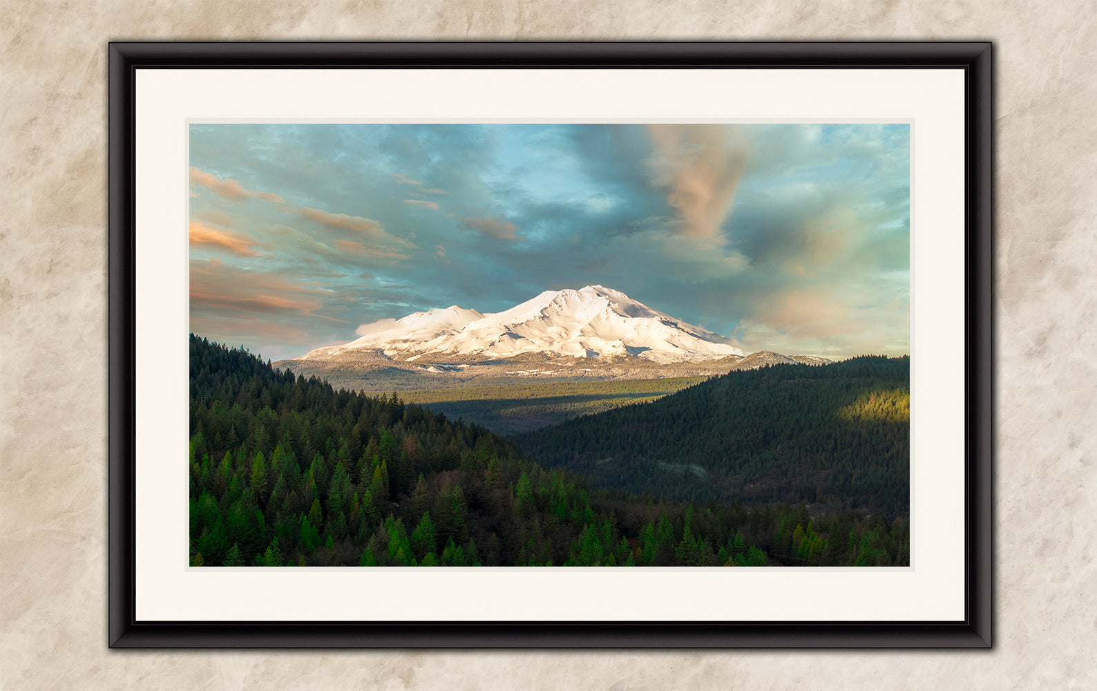 Mount Shasta Mountain Picture Nature Photo, California Mountain Relaxation Artwork for Meditation, Office, Apartment and House Decor