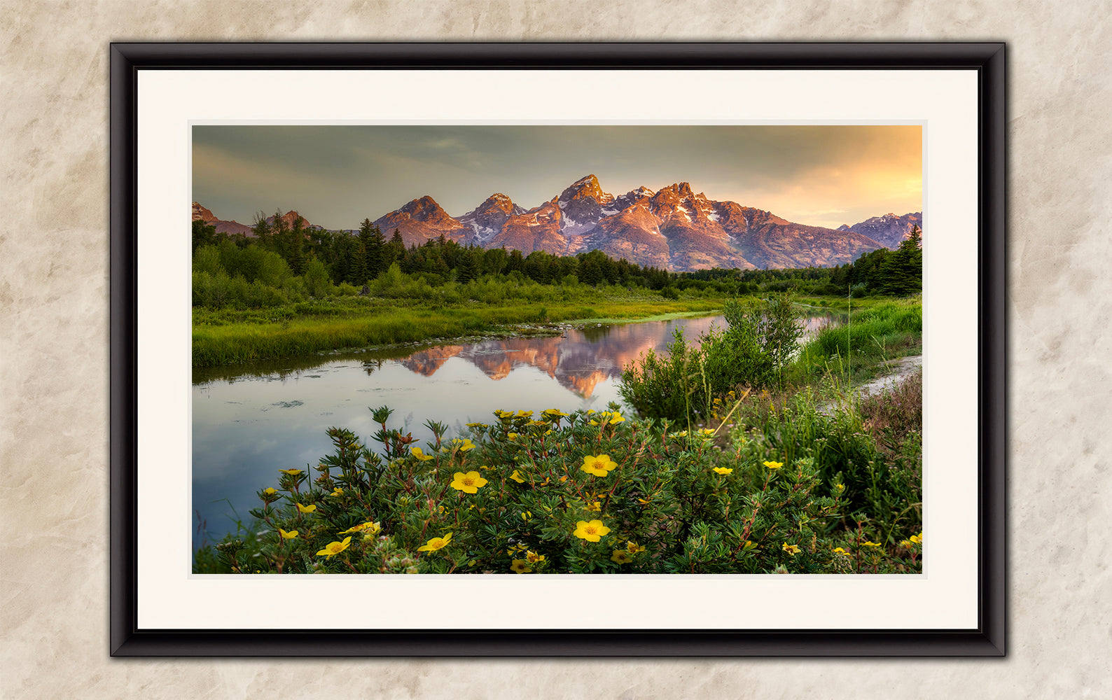 Grand Teton National Park Mountain Picture, Schwabacher Landing Nature Photo for Bohemian Decor and Meditation Artwork