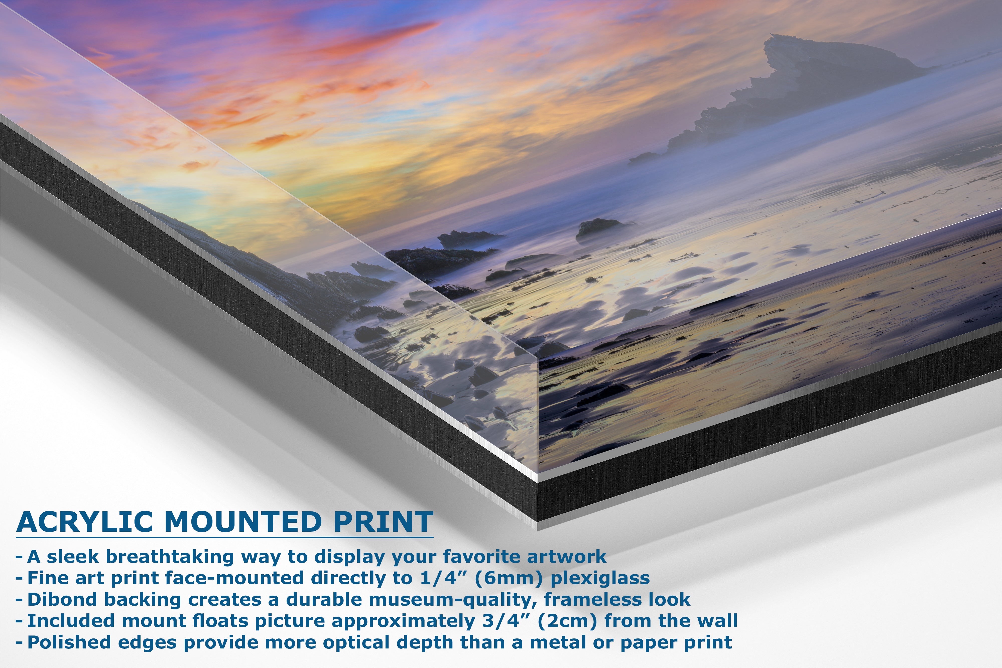 Limited Edition Fine Art Photography California Coastline Ocean Picture, Pfeiffer Beach Purple Sunset