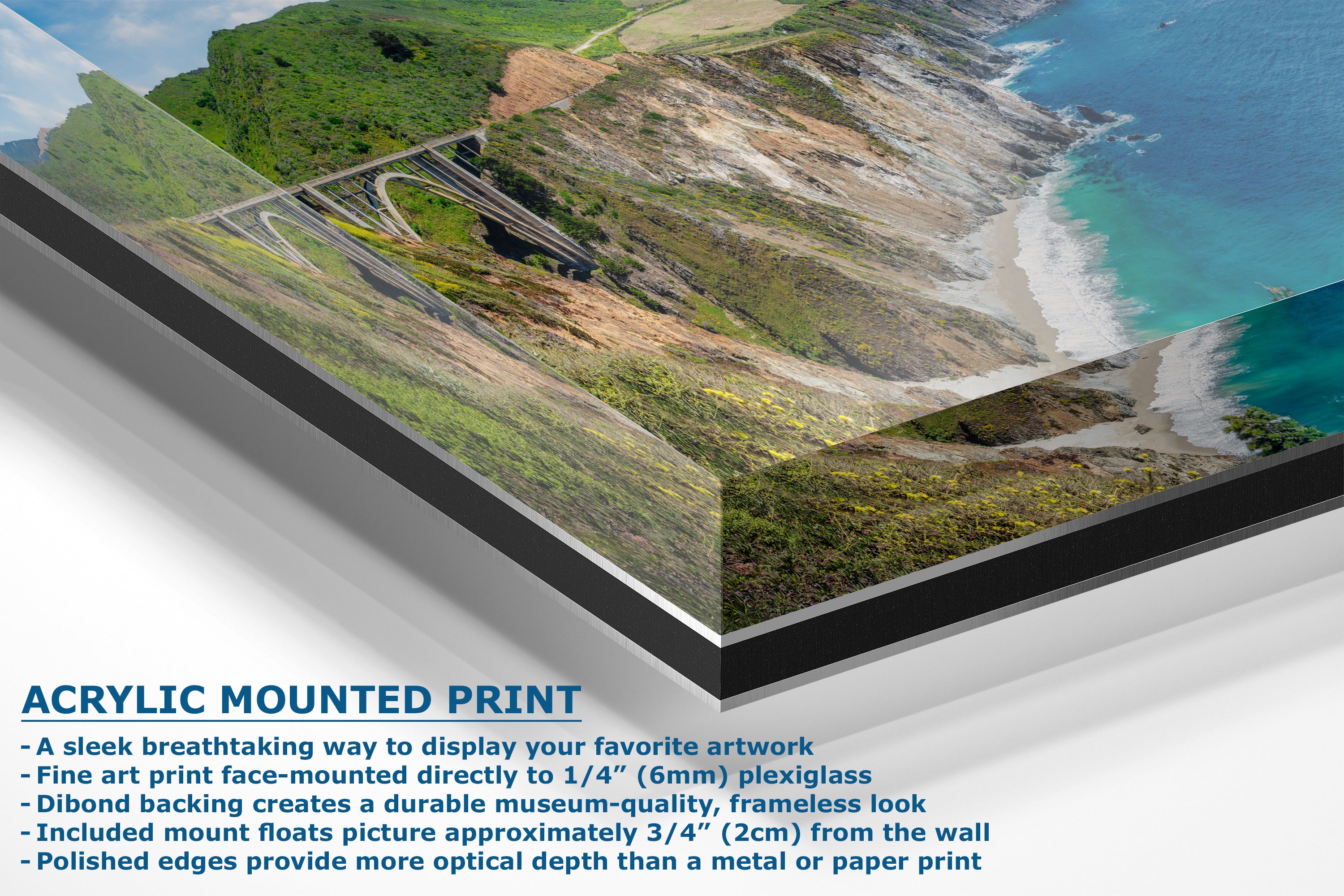 Limited Edition Fine Art Photography Ocean Picture, Bixby Bridge Big Sur California Coastline