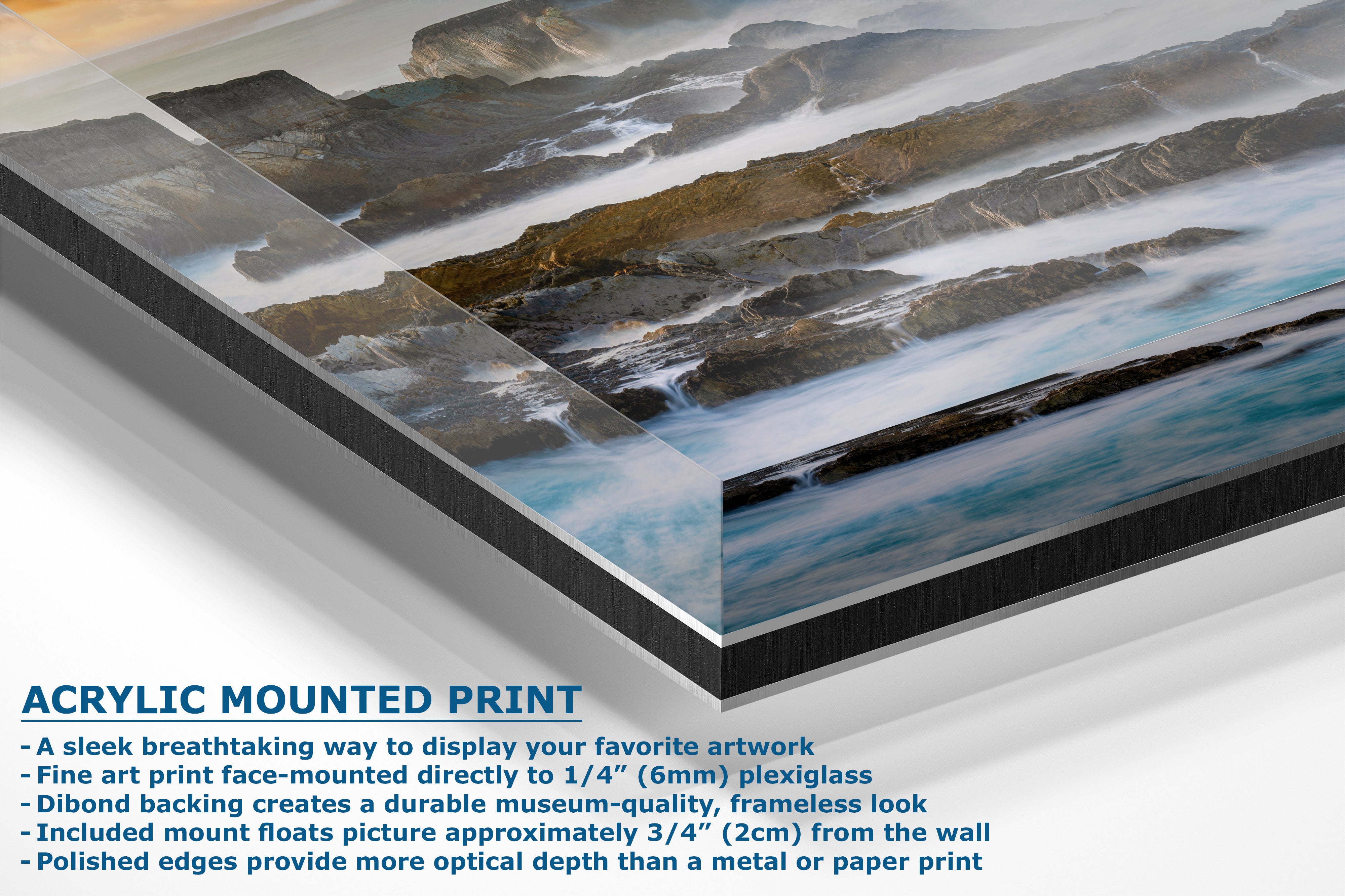 Limited Edition Fine Art Photography Ocean Picture, California Coastline Sea Mist