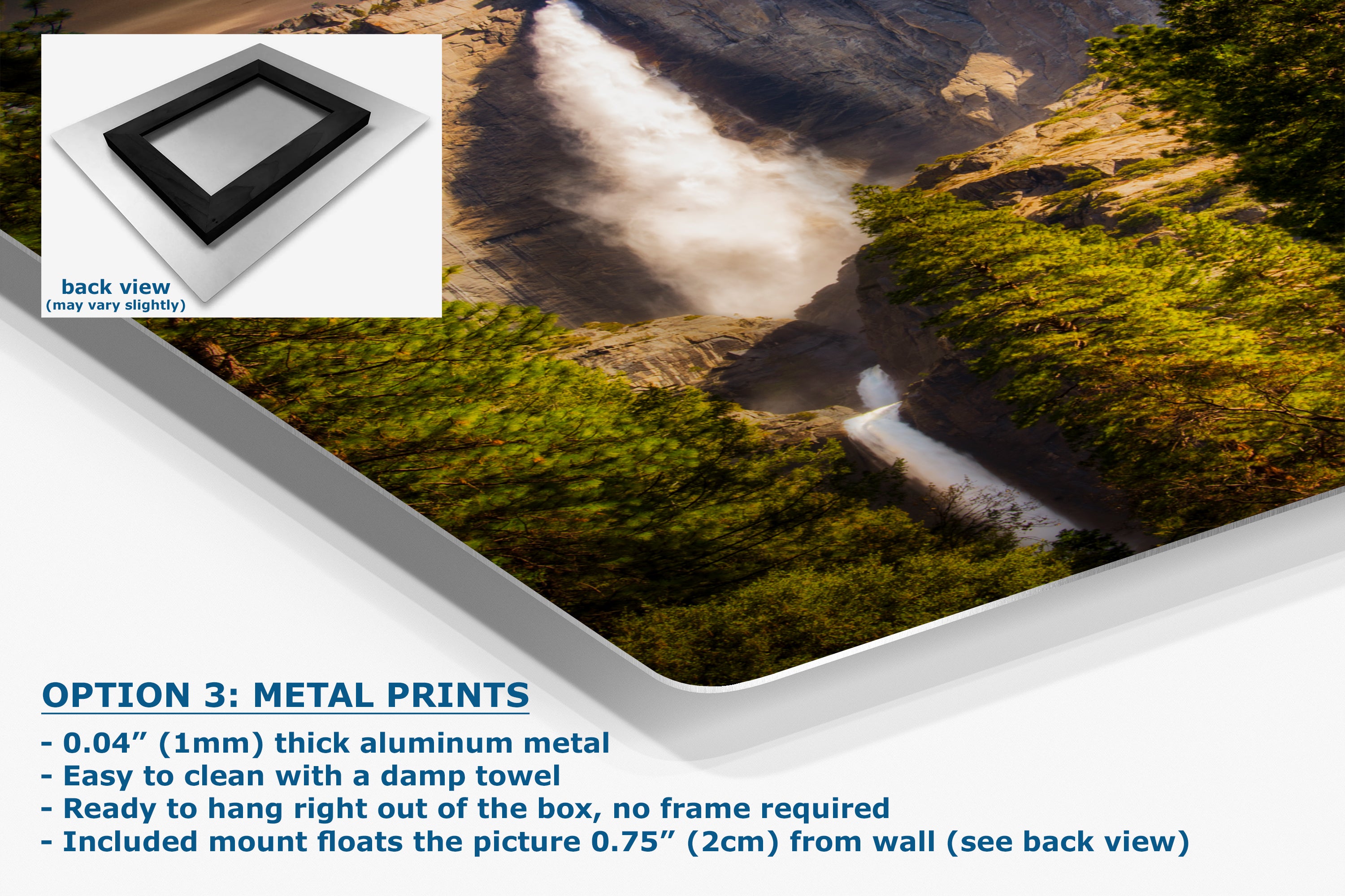 Yosemite National Park Waterfall Picture Nature Photo Bohemian Relaxation Artwork for Meditation