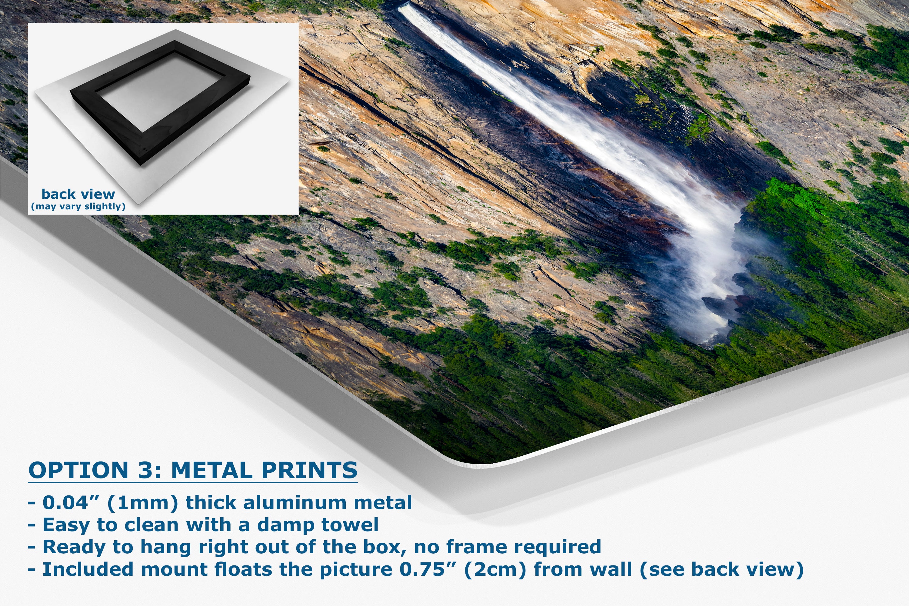 Bridalveil Falls Yosemite National Park Nature Photo Close Up, Relaxation Artwork Waterfall Picture for Meditation, Dorm Room, Office, and House Decor