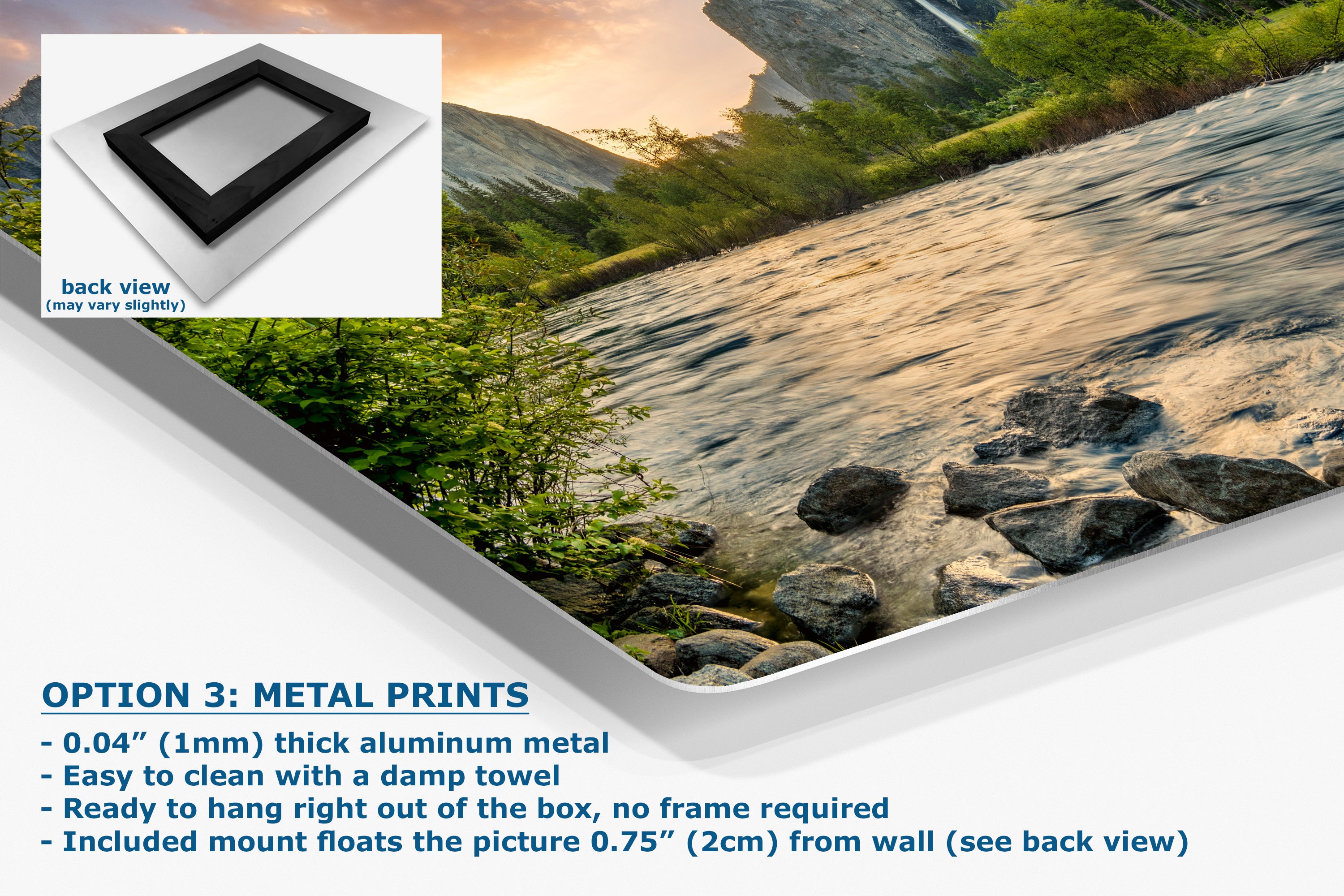 Yosemite National Park Mountain Picture Nature Photo Relaxation Artwork with El Capitan, Bridalveil Falls for Mediation & House Decor