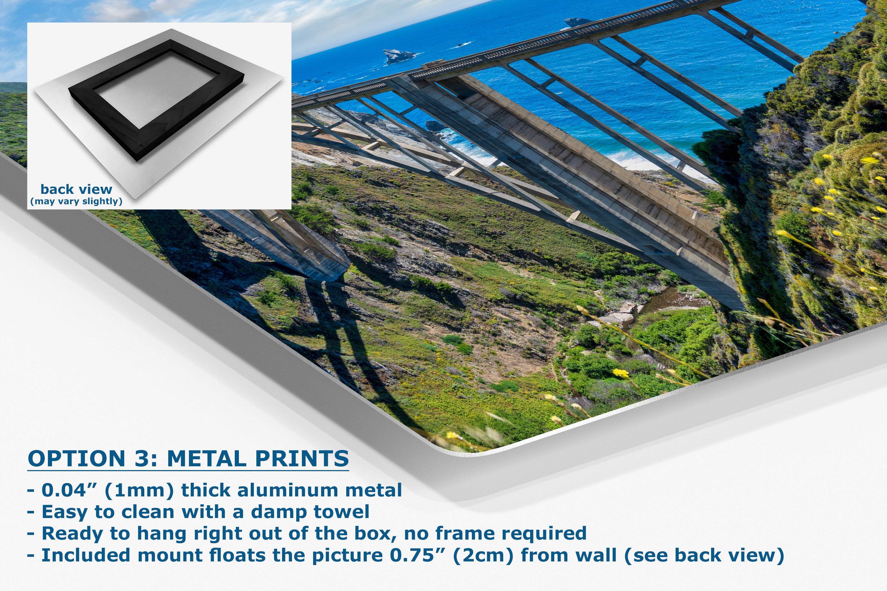 Bixby Bridge Ocean Picture, Big Sur California Coastline Nature Photo